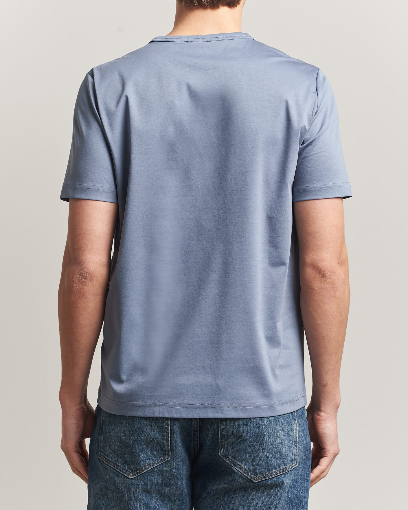 Uomini | T-shirt | Tiger of Sweden | Olaf Mercerized Cotton T-Shirt Dull Blue