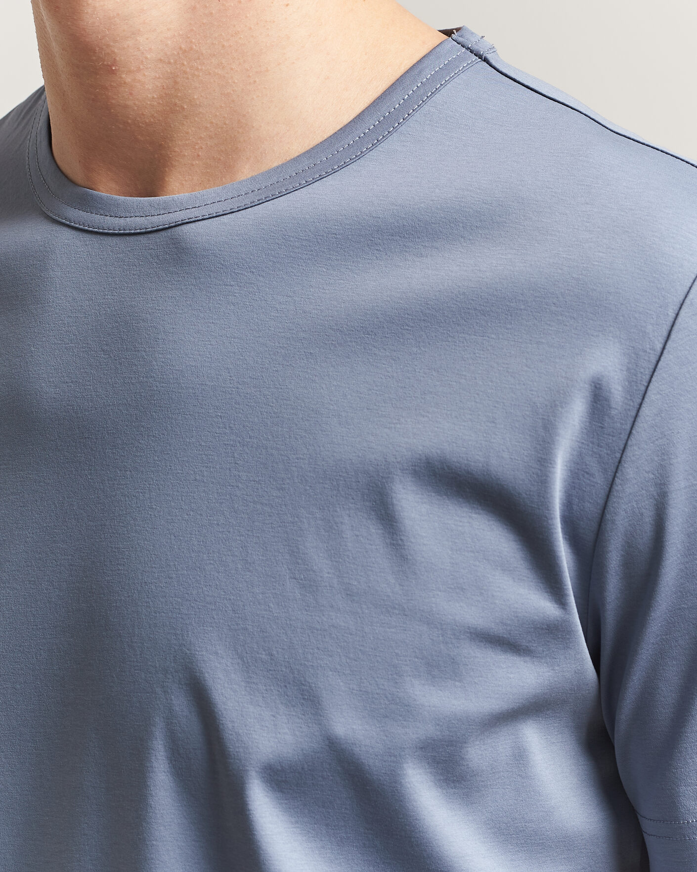 Uomini | T-shirt | Tiger of Sweden | Olaf Mercerized Cotton T-Shirt Dull Blue