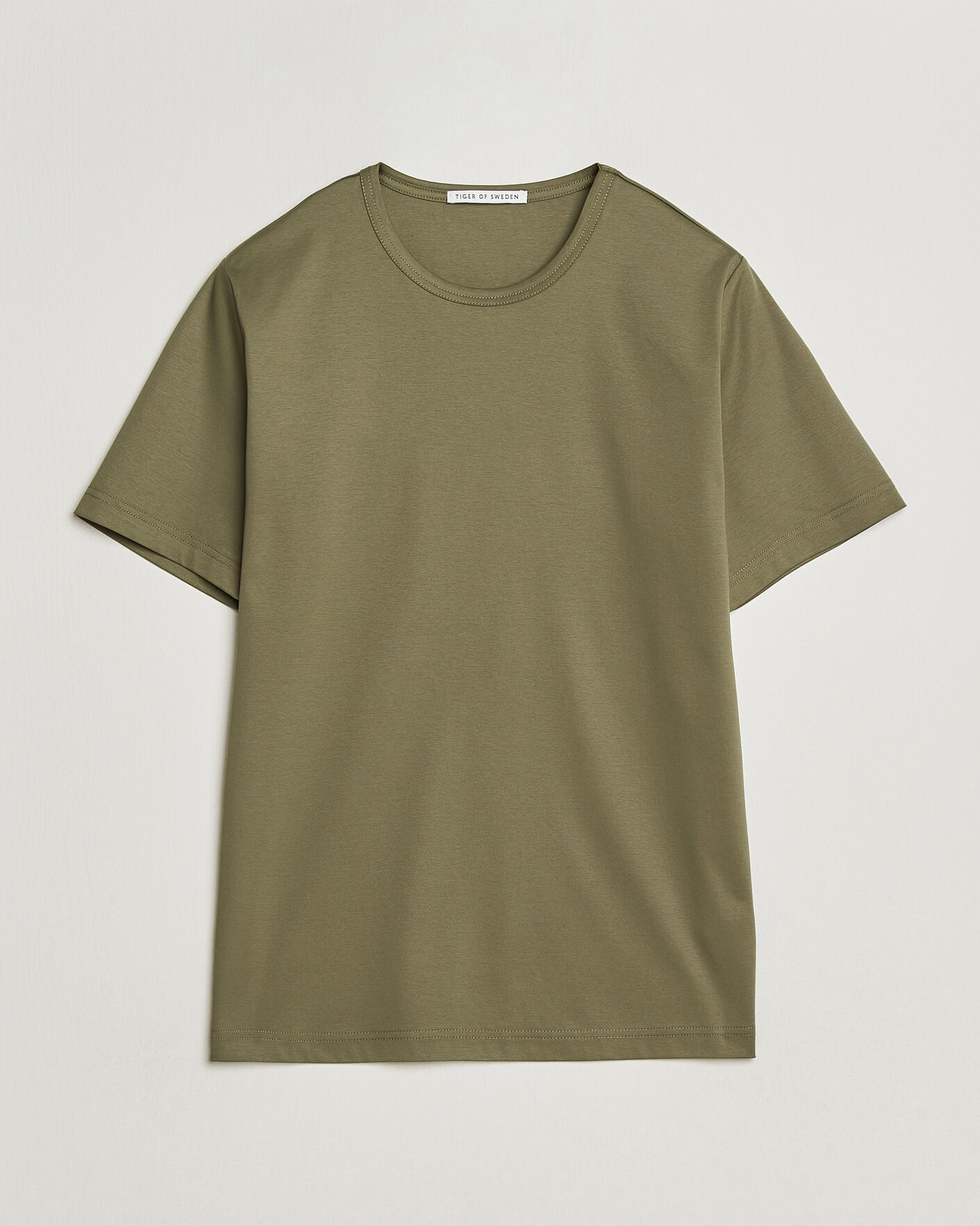 Uomini | T-shirt | Tiger of Sweden | Olaf Mercerized Cotton T-Shirt Kalamata Green