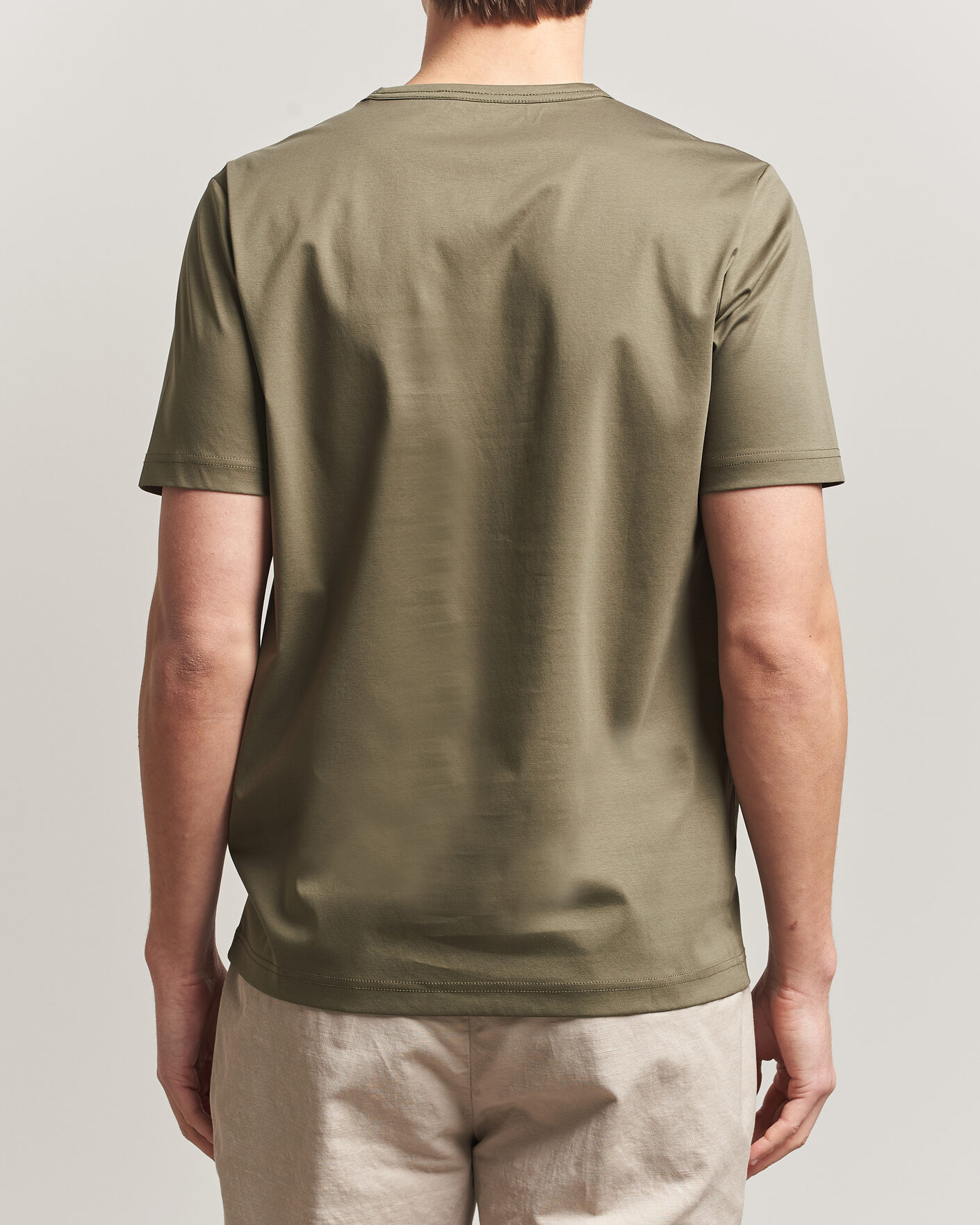 Uomini | T-shirt | Tiger of Sweden | Olaf Mercerized Cotton T-Shirt Kalamata Green