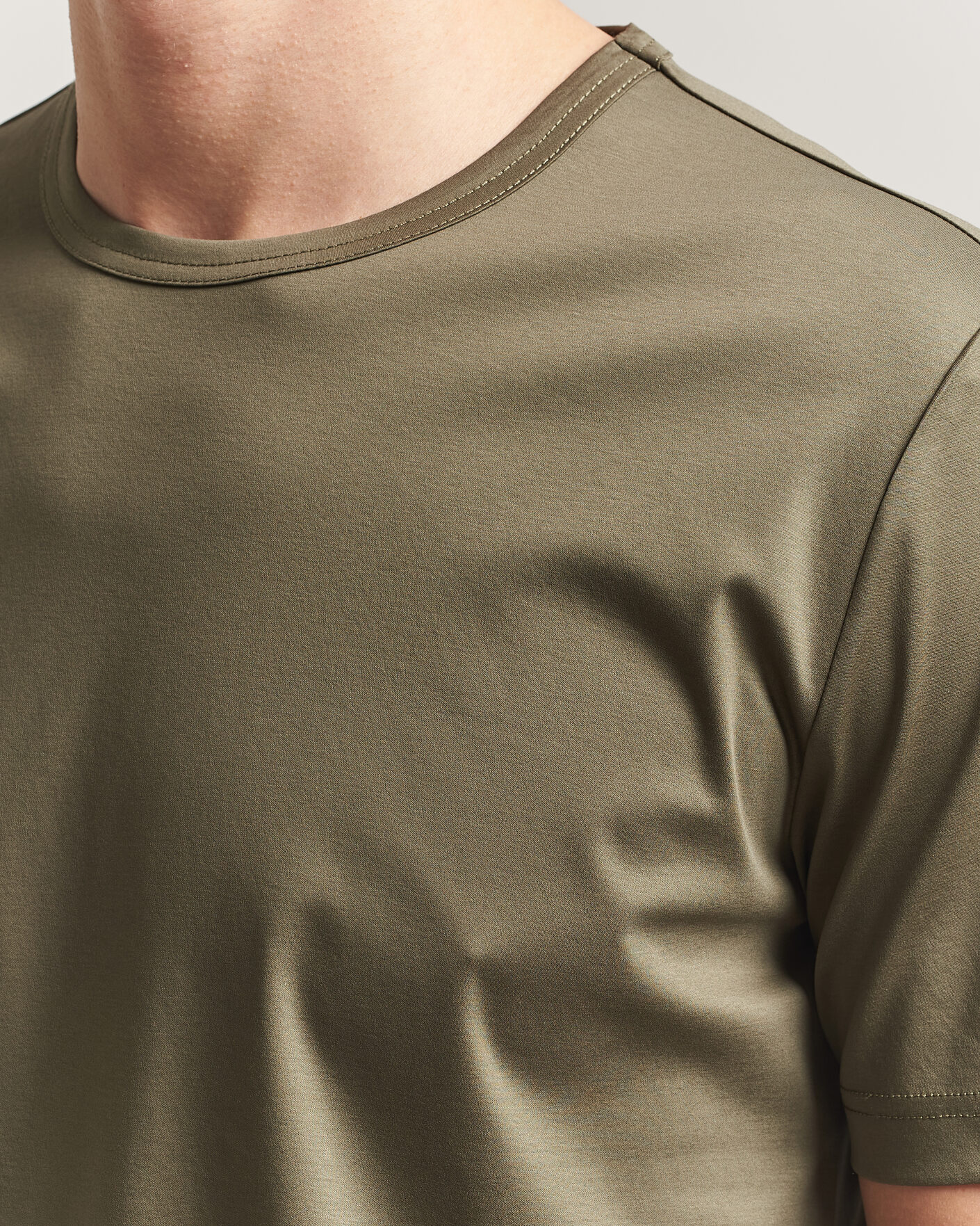 Uomini | T-shirt | Tiger of Sweden | Olaf Mercerized Cotton T-Shirt Kalamata Green