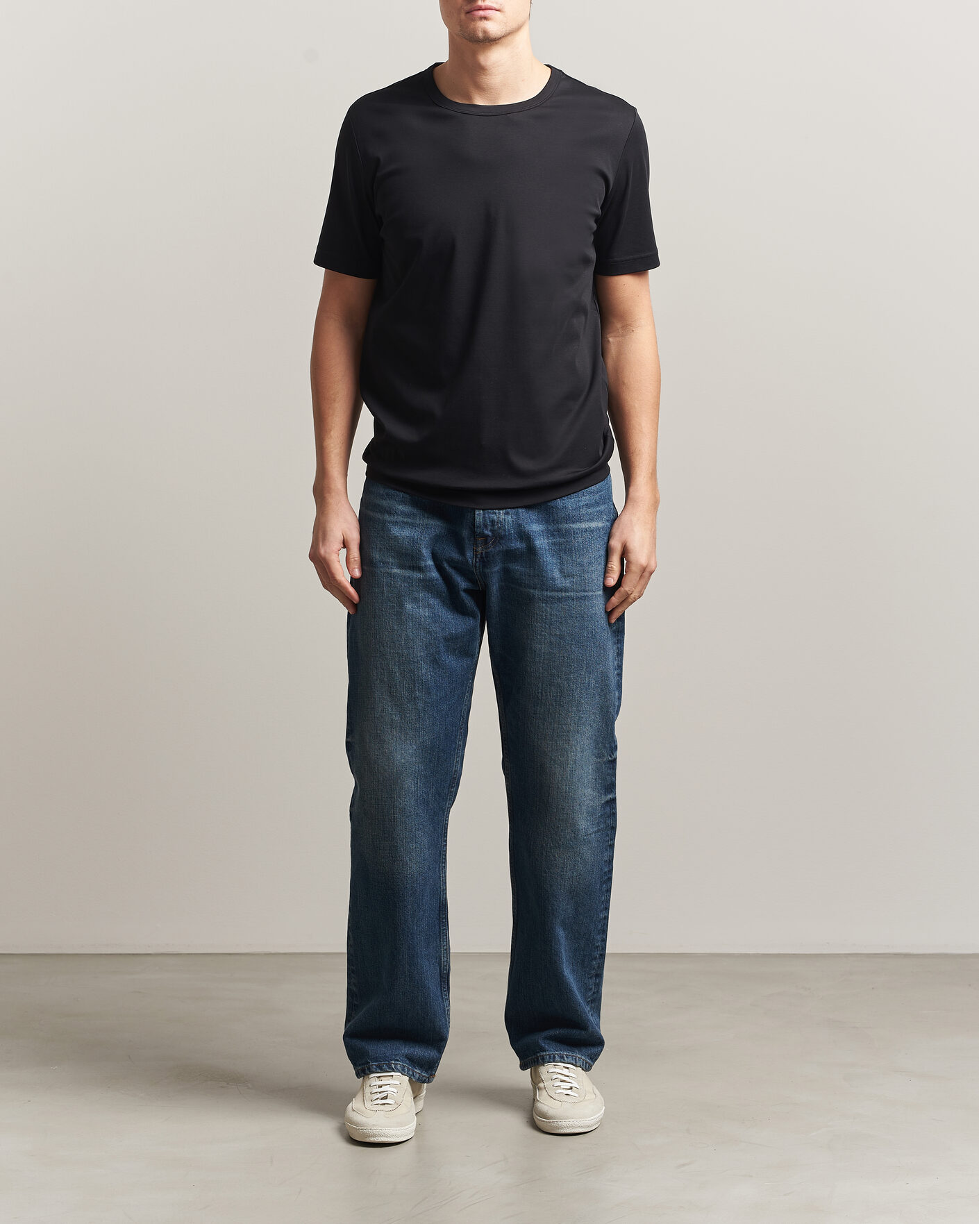 Uomini | T-shirt | Tiger of Sweden | Olaf Mercerized Cotton T-Shirt Black