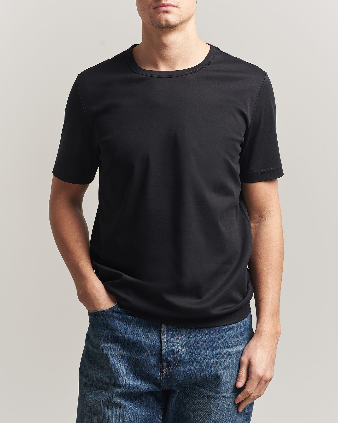 Uomini | T-shirt | Tiger of Sweden | Olaf Mercerized Cotton T-Shirt Black