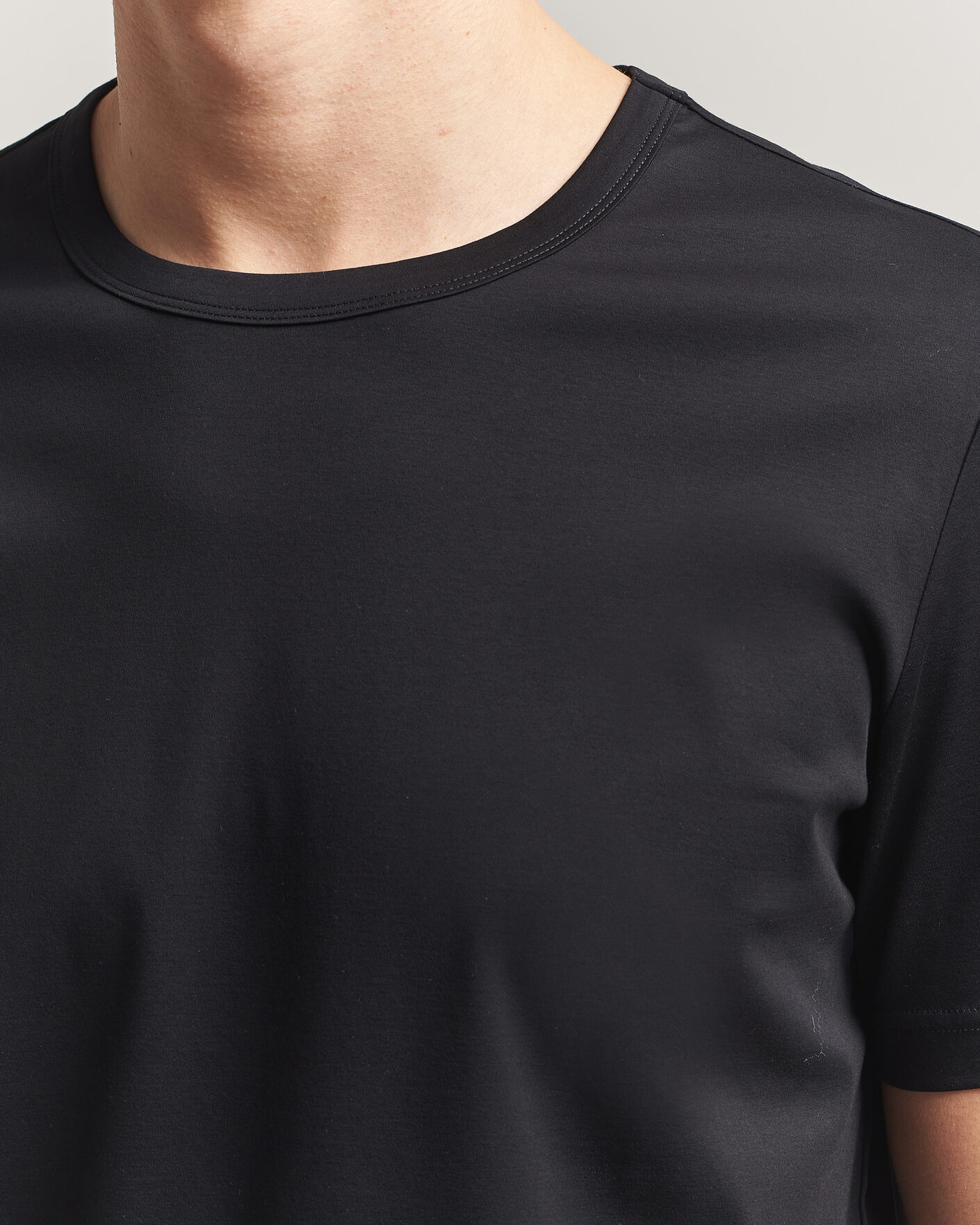 Uomini | T-shirt | Tiger of Sweden | Olaf Mercerized Cotton T-Shirt Black