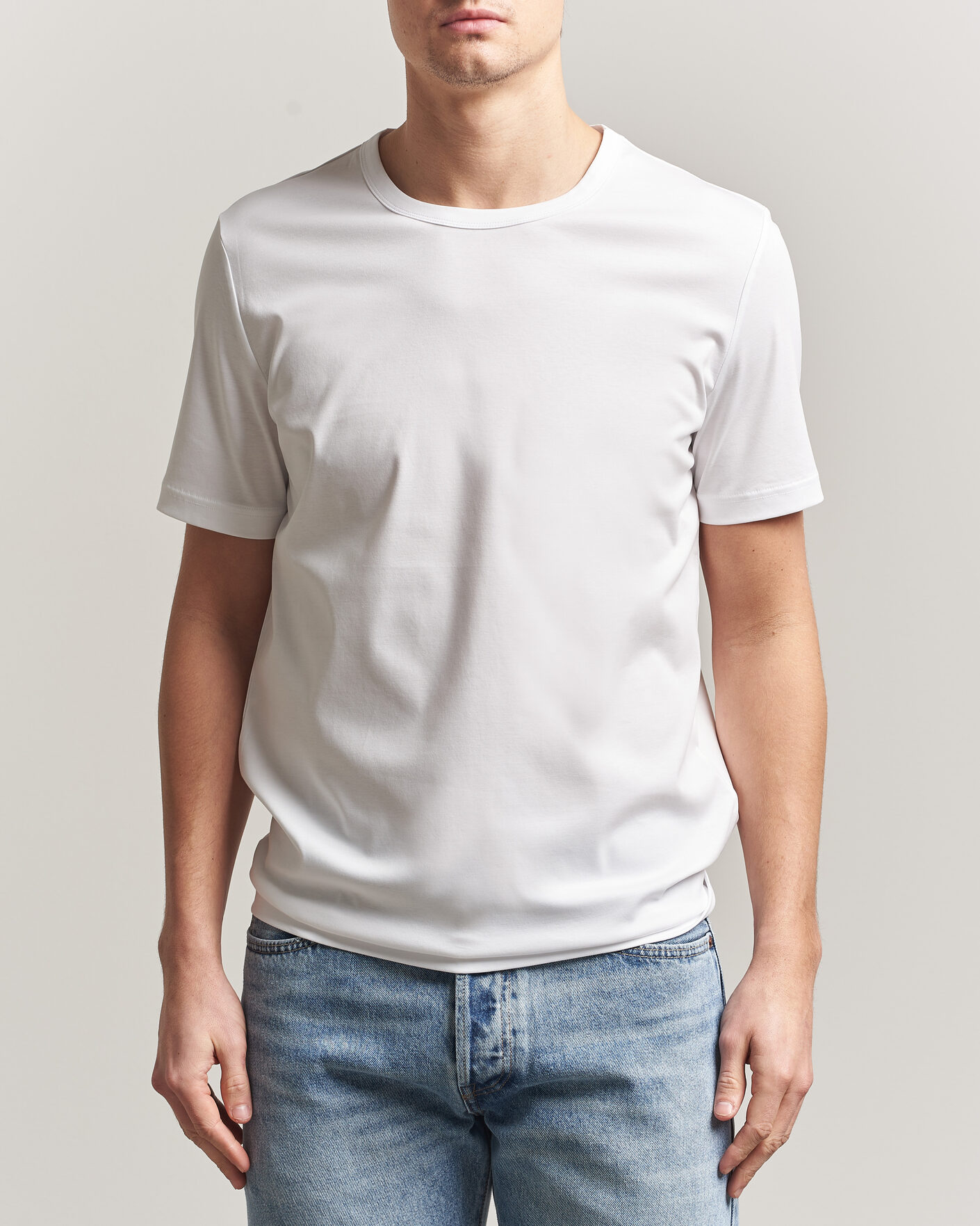 Uomini | T-shirt | Tiger of Sweden | Olaf Mercerized Cotton T-Shirt Pure White