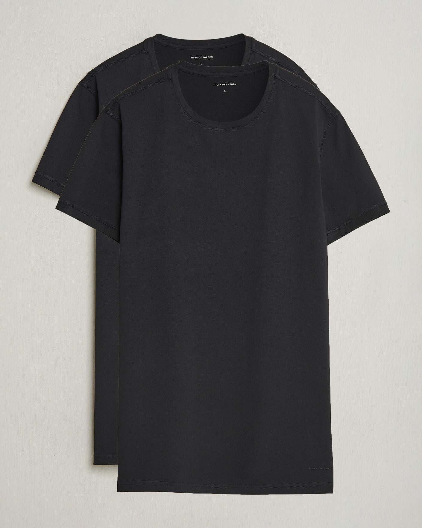 Uomini | T-shirt | Tiger of Sweden | Heimdal 2-Pack Crew Neck T-Shirt Black