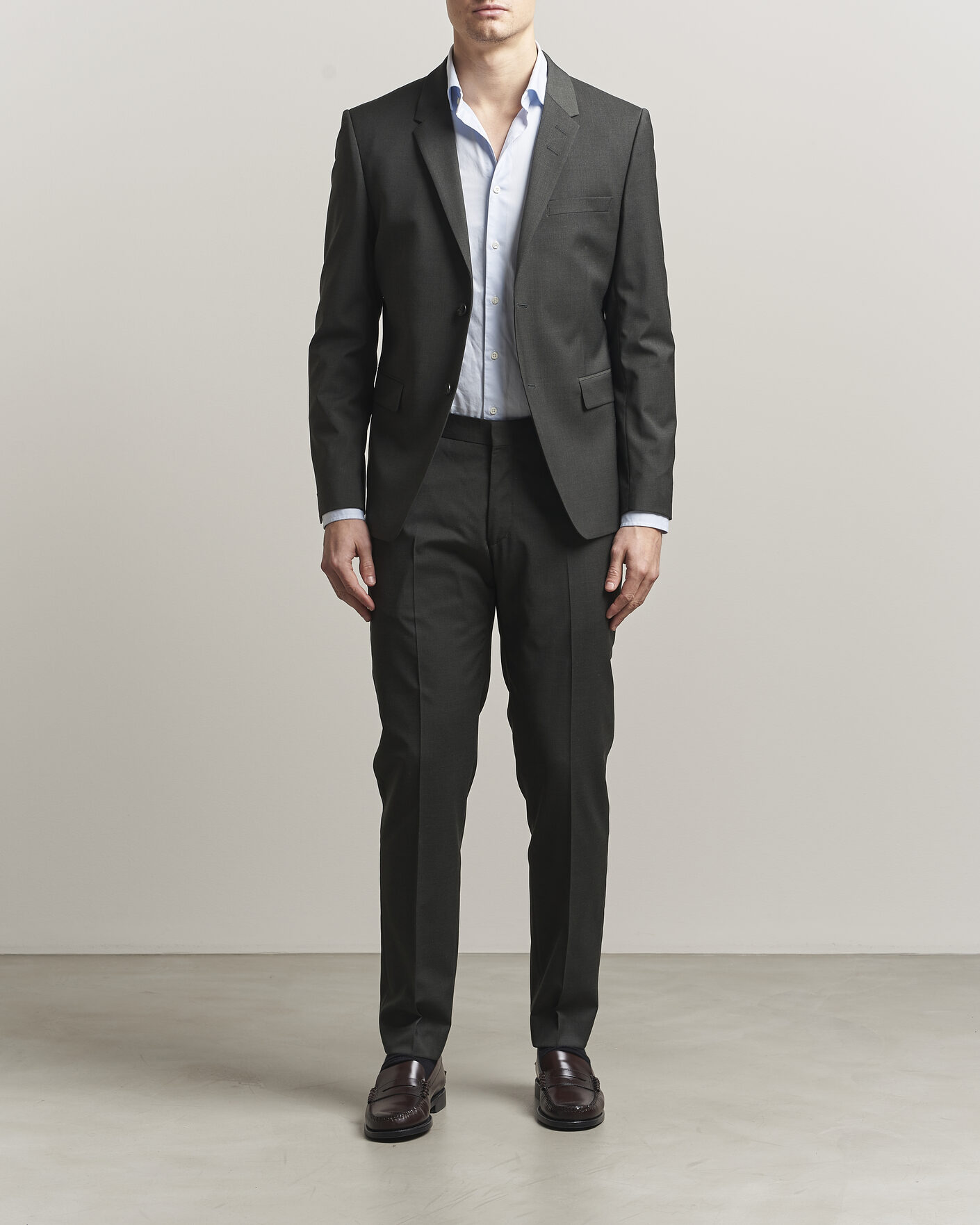 Uomini | Blazers | Tiger of Sweden | Jamie Wool Travel Suit Blazer Olive Extreme