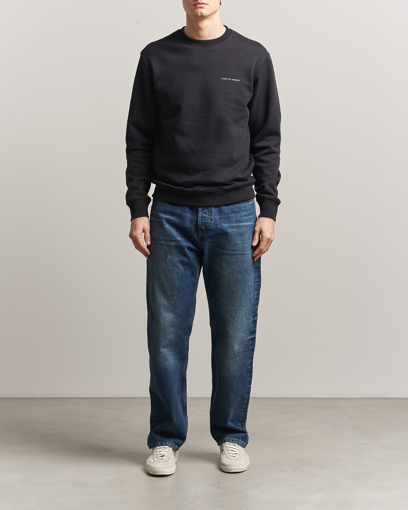 Uomini | Maglieria | Tiger of Sweden | Emerson Crew Neck Sweatshirt Black