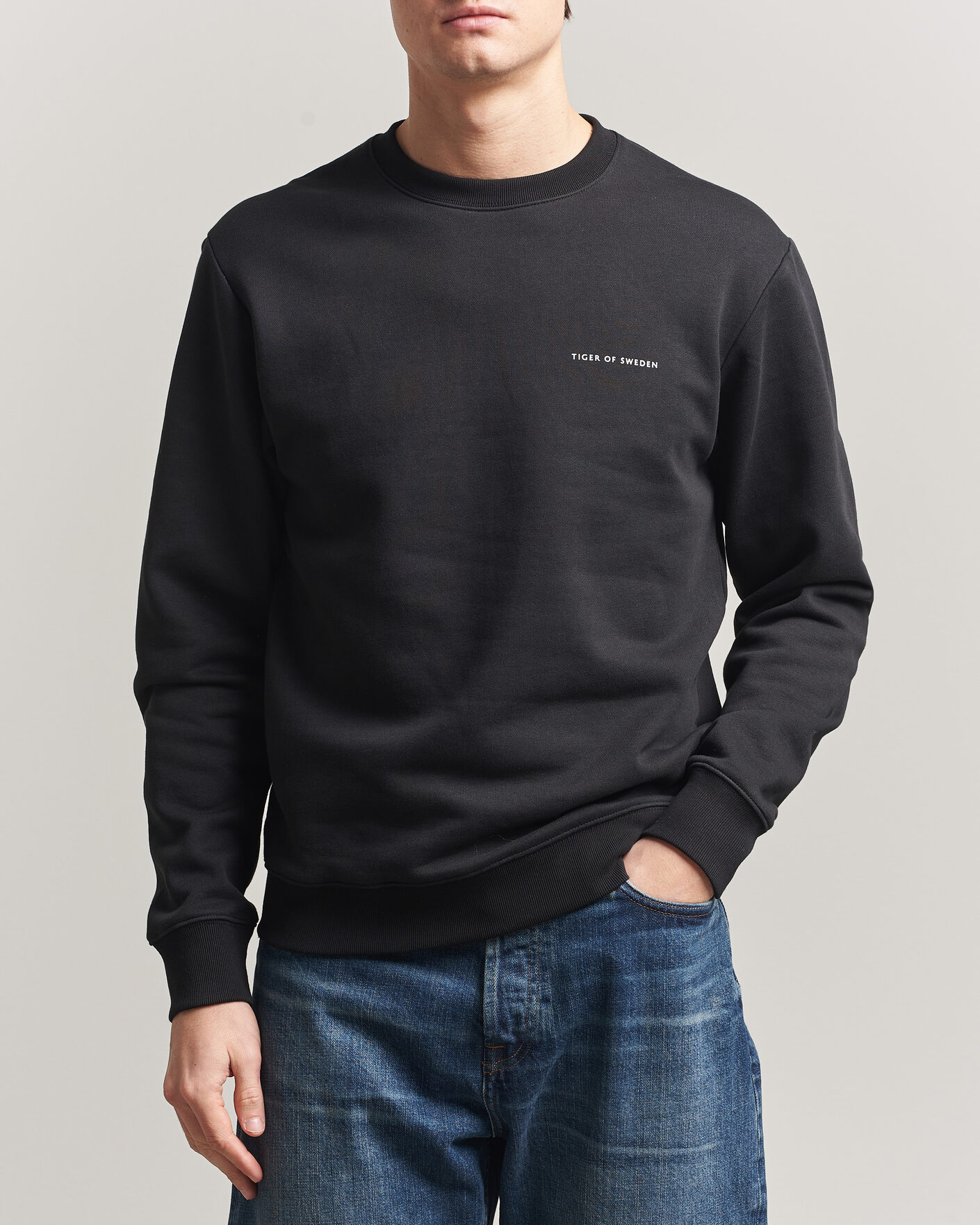 Uomini | Maglieria | Tiger of Sweden | Emerson Crew Neck Sweatshirt Black