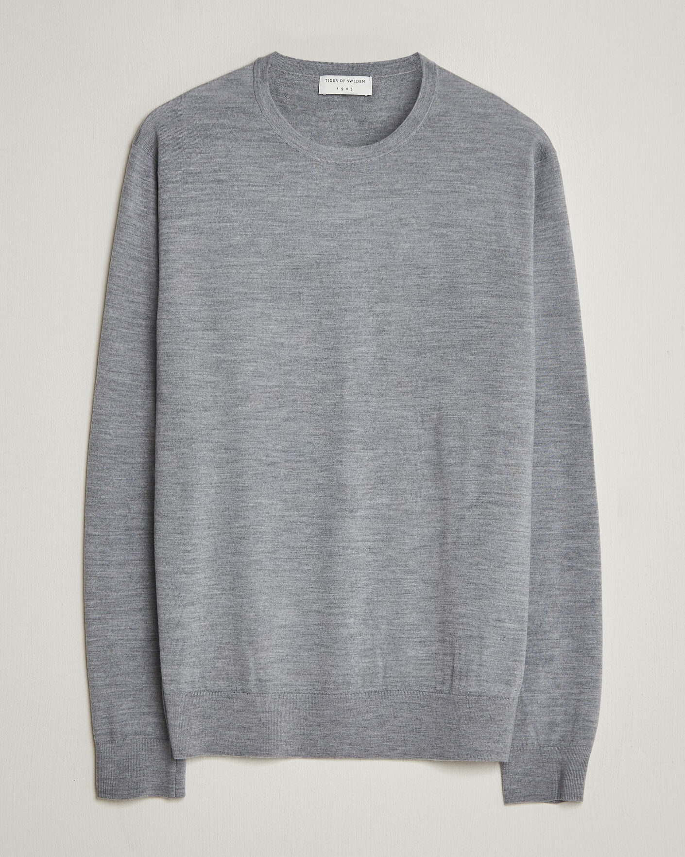 Uomini | Maglieria | Tiger of Sweden | Connor Crew Neck Pullover Grey Melange