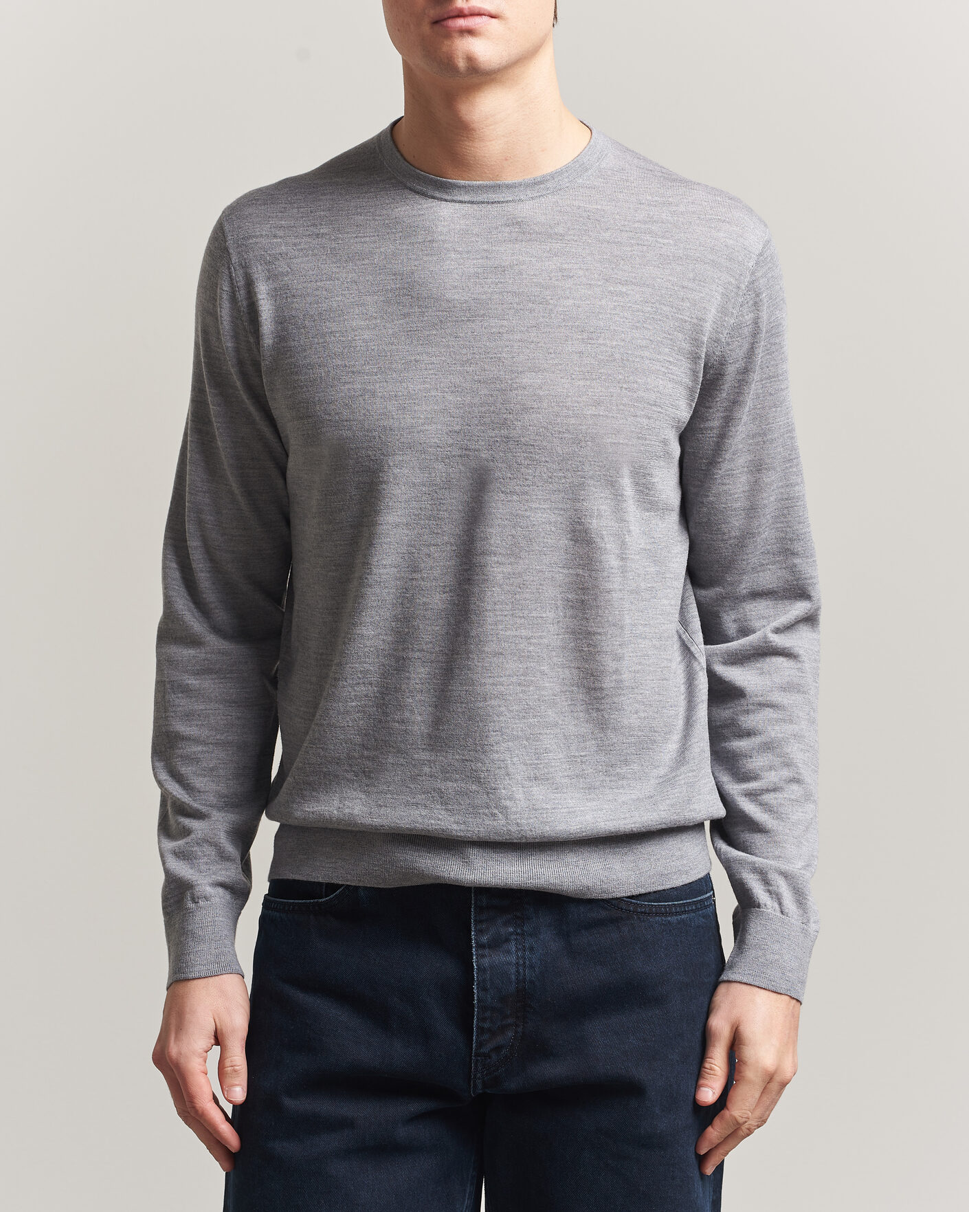 Uomini | Maglieria | Tiger of Sweden | Connor Crew Neck Pullover Grey Melange
