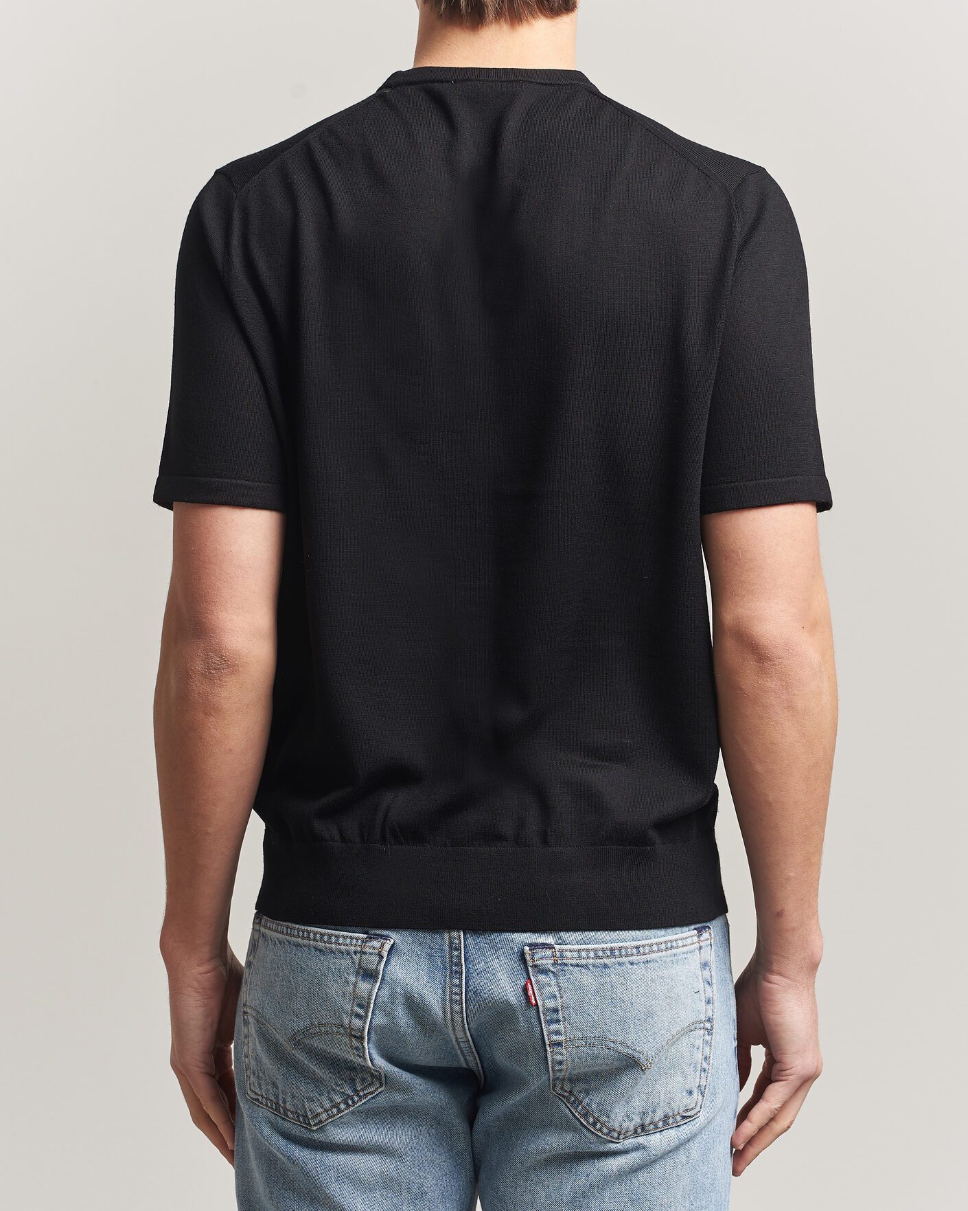 Uomini | T-shirt | Tiger of Sweden | Connor Knitted Crew Neck T-Shirt Black