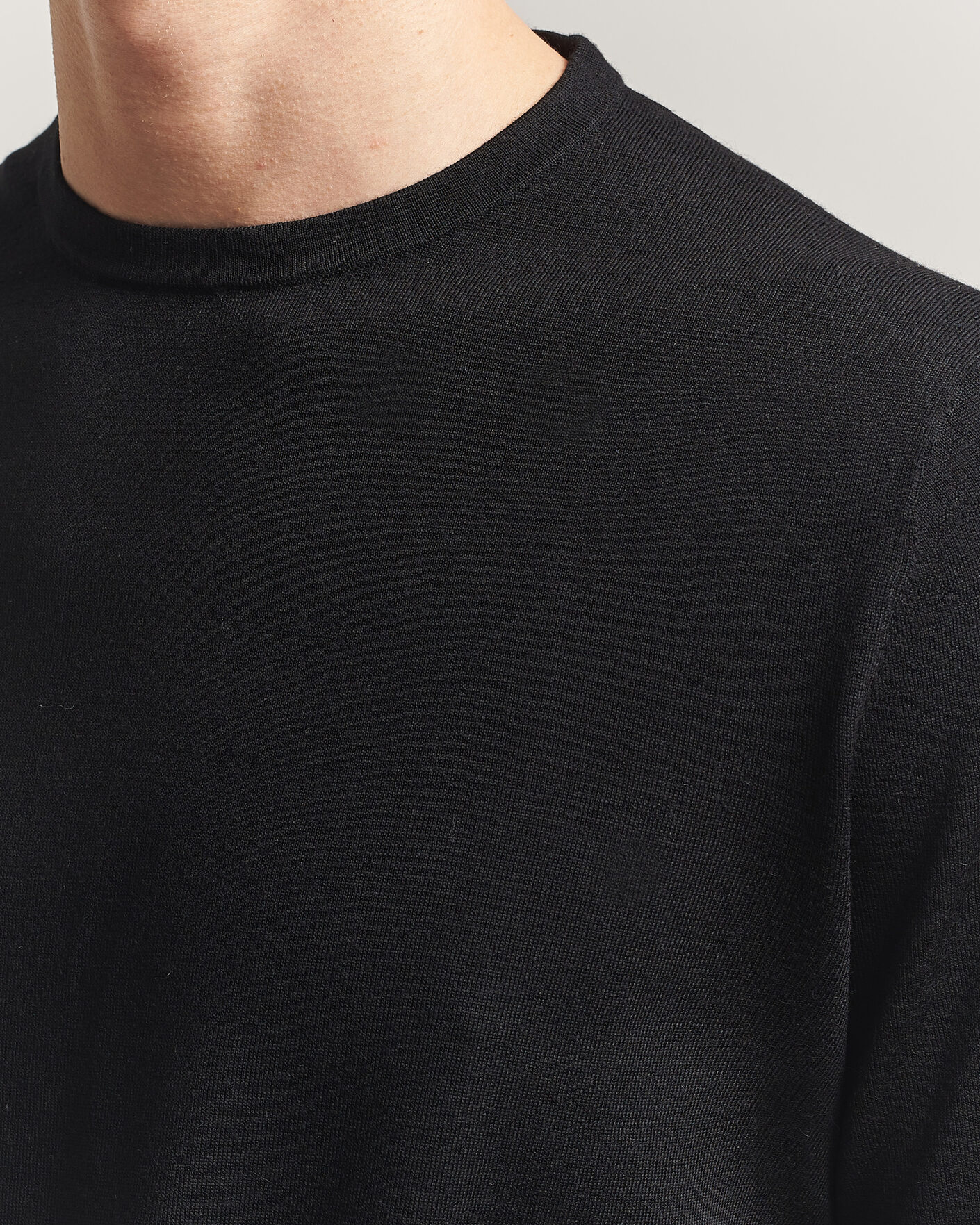 Uomini | T-shirt | Tiger of Sweden | Connor Knitted Crew Neck T-Shirt Black