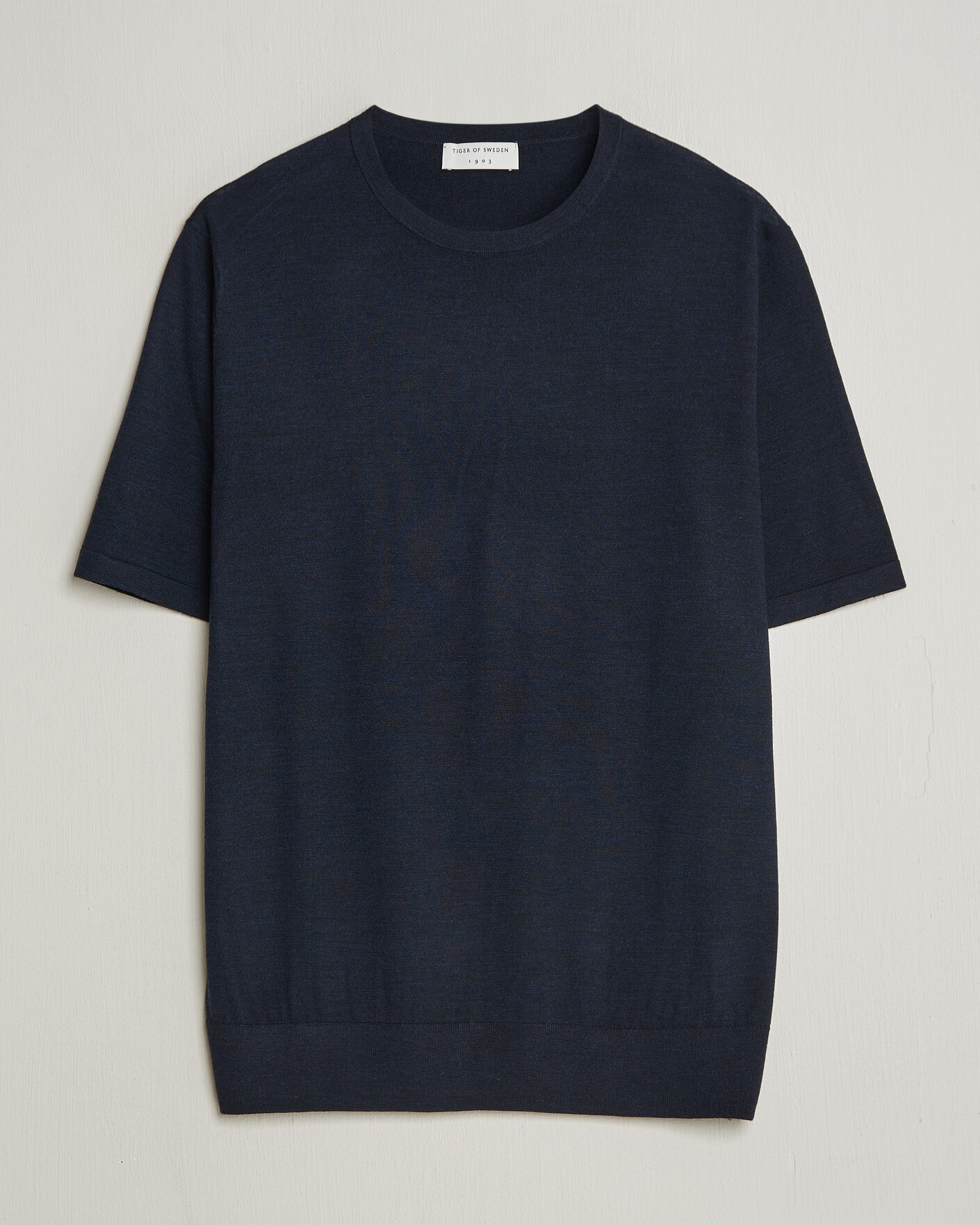Uomini | T-shirt | Tiger of Sweden | Connor Knitted Crew Neck T-Shirt Light Ink