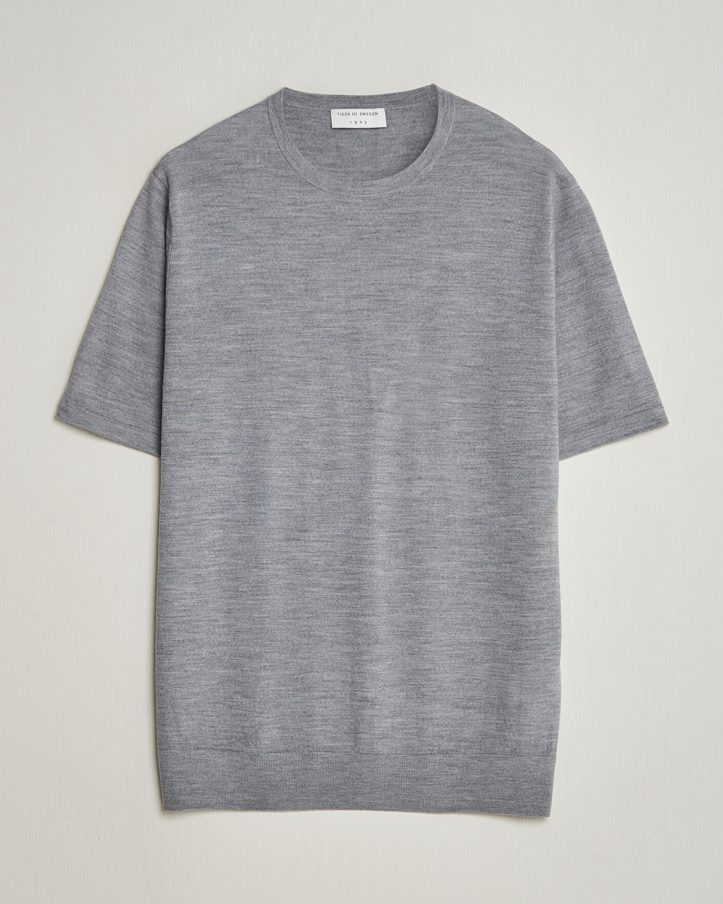 Uomini | T-shirt | Tiger of Sweden | Connor Knitted Crew Neck T-Shirt Grey Melange