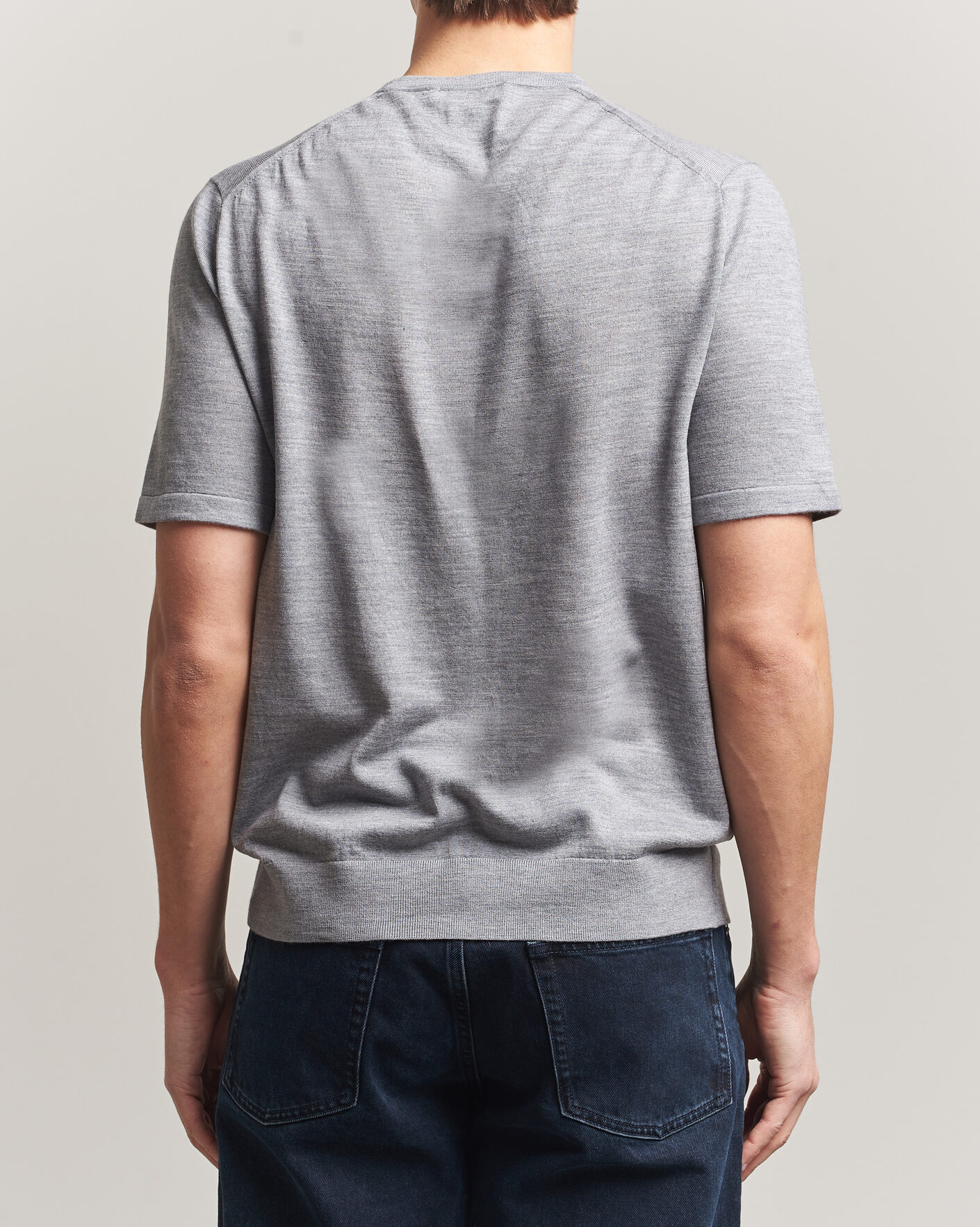 Uomini | T-shirt | Tiger of Sweden | Connor Knitted Crew Neck T-Shirt Grey Melange