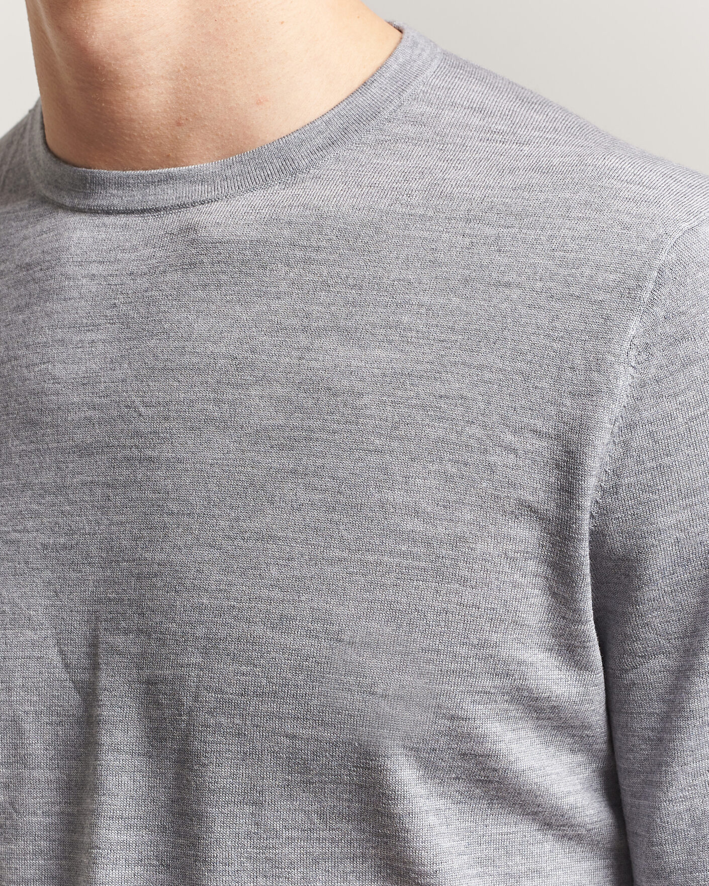 Uomini | T-shirt | Tiger of Sweden | Connor Knitted Crew Neck T-Shirt Grey Melange