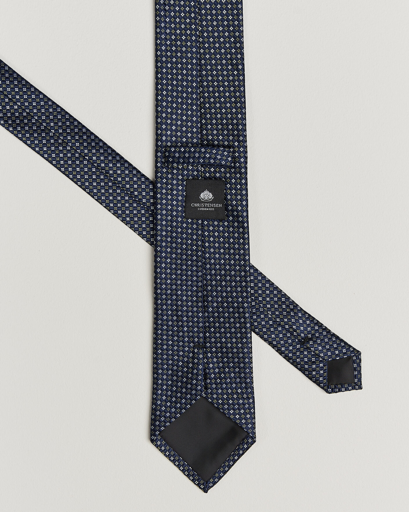 Uomini | Cravatte | Amanda Christensen | Box Set Printed Silk 8cm Tie With Pocket Square Navy/Green
