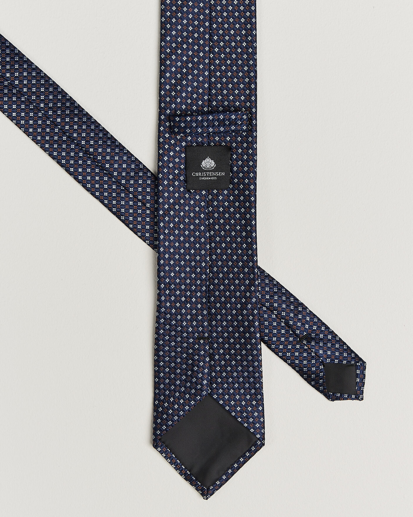 Uomini | Cravatte | Amanda Christensen | Box Set Printed Silk 8cm Tie With Pocket Square Navy/Brown