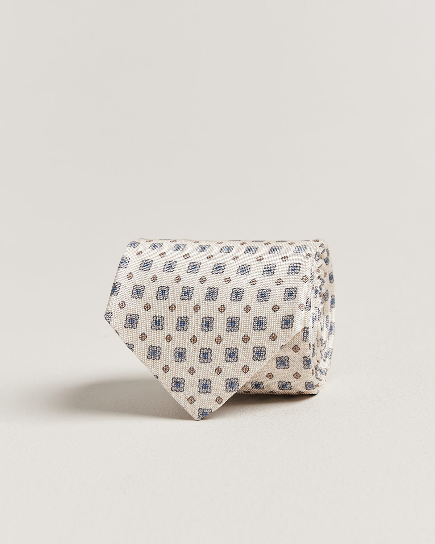 Uomini | Cravatte | Amanda Christensen | Silk Oxford 8cm Flower Tie Cream