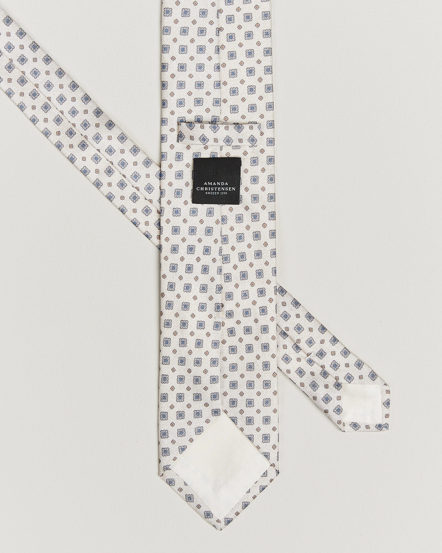 Uomini | Cravatte | Amanda Christensen | Silk Oxford 8cm Flower Tie Cream