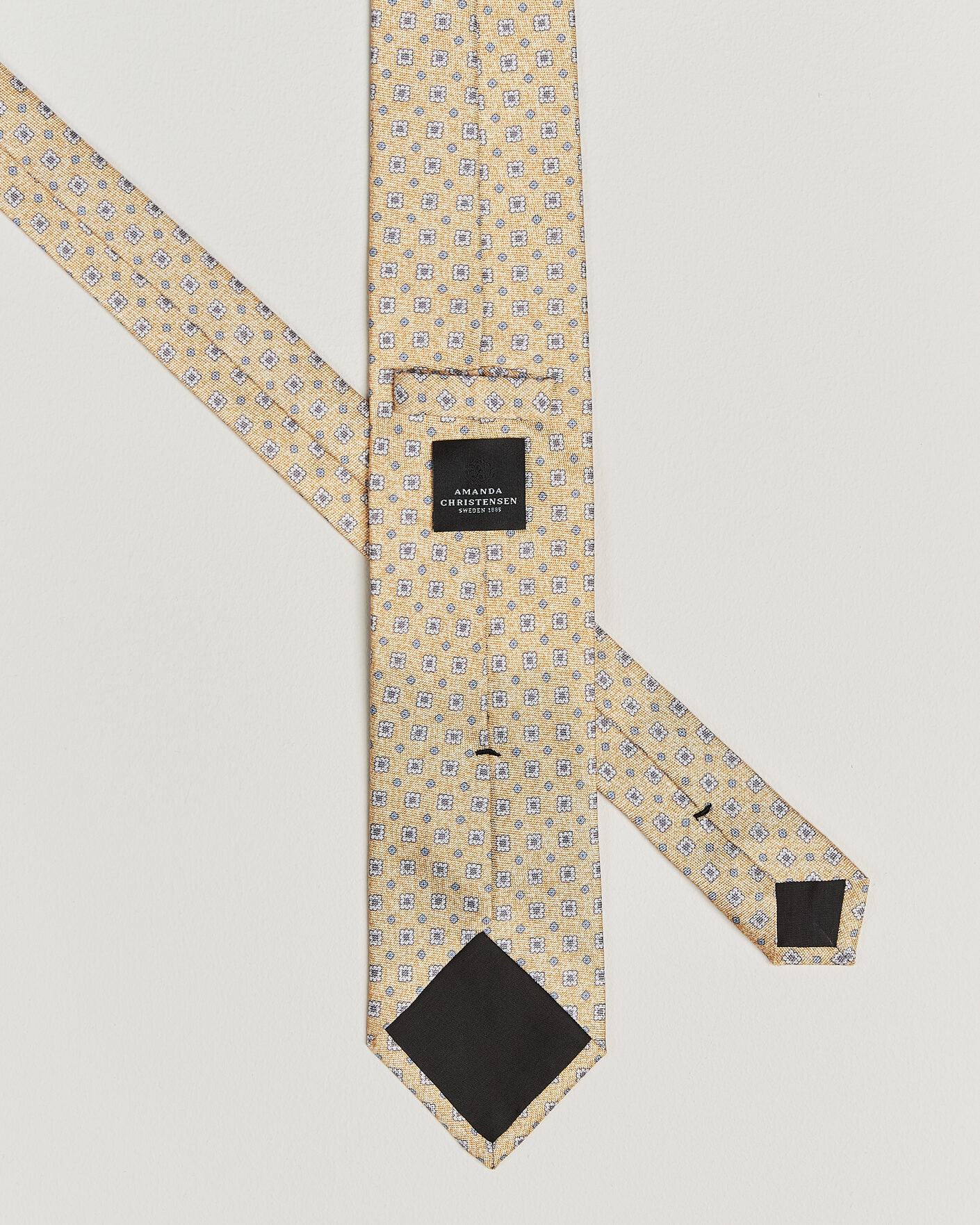 Uomini | Cravatte | Amanda Christensen | Silk Oxford 8cm Flower Tie Yellow