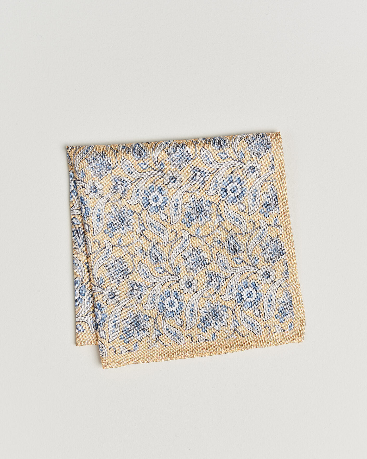 Uomini | Fazzoletti da taschino | Amanda Christensen | Silk Oxford Large Flower Pocket Square Yellow