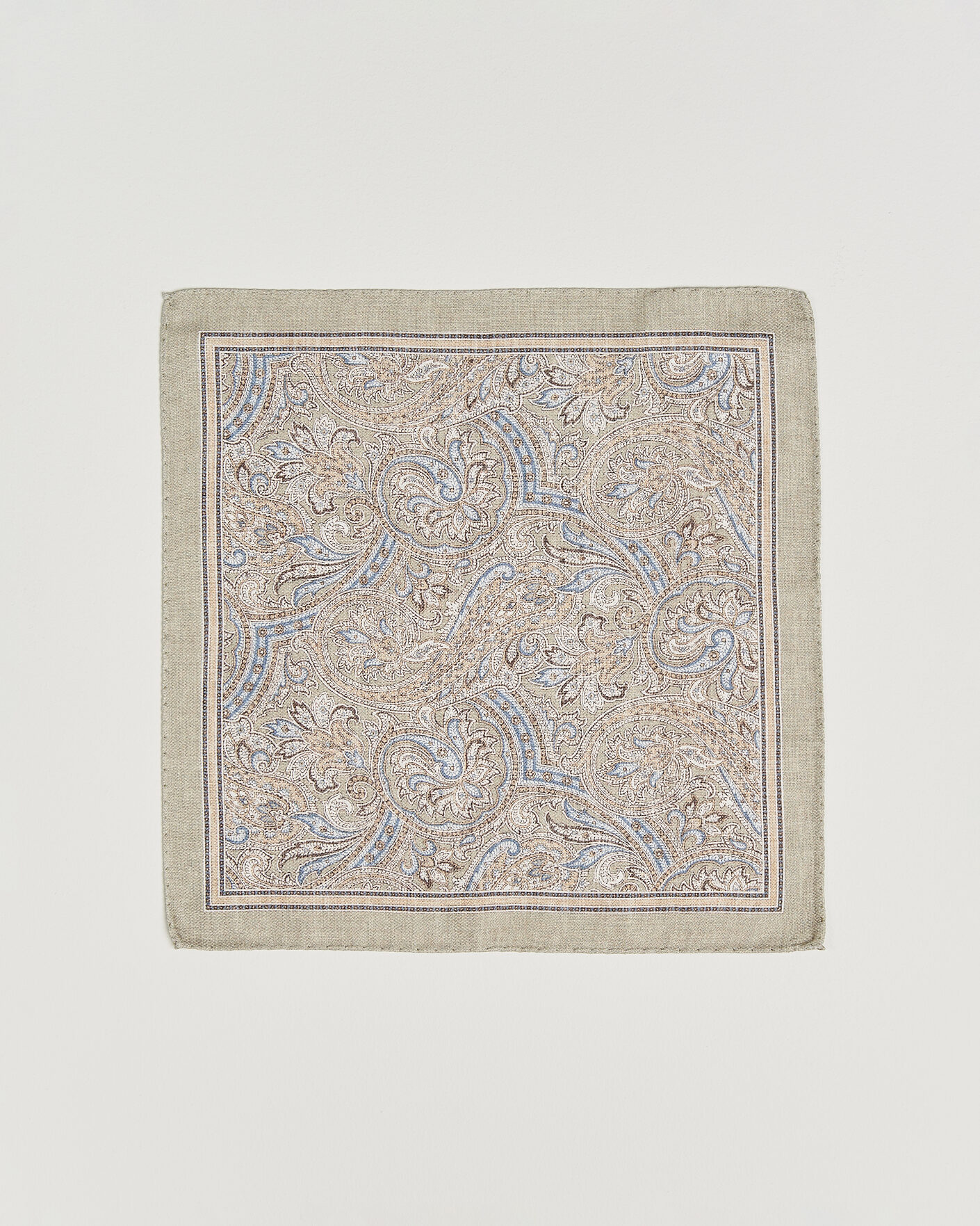 Uomini | Fazzoletti da taschino | Amanda Christensen | Silk Shappe Double Faced Pocket Square Green