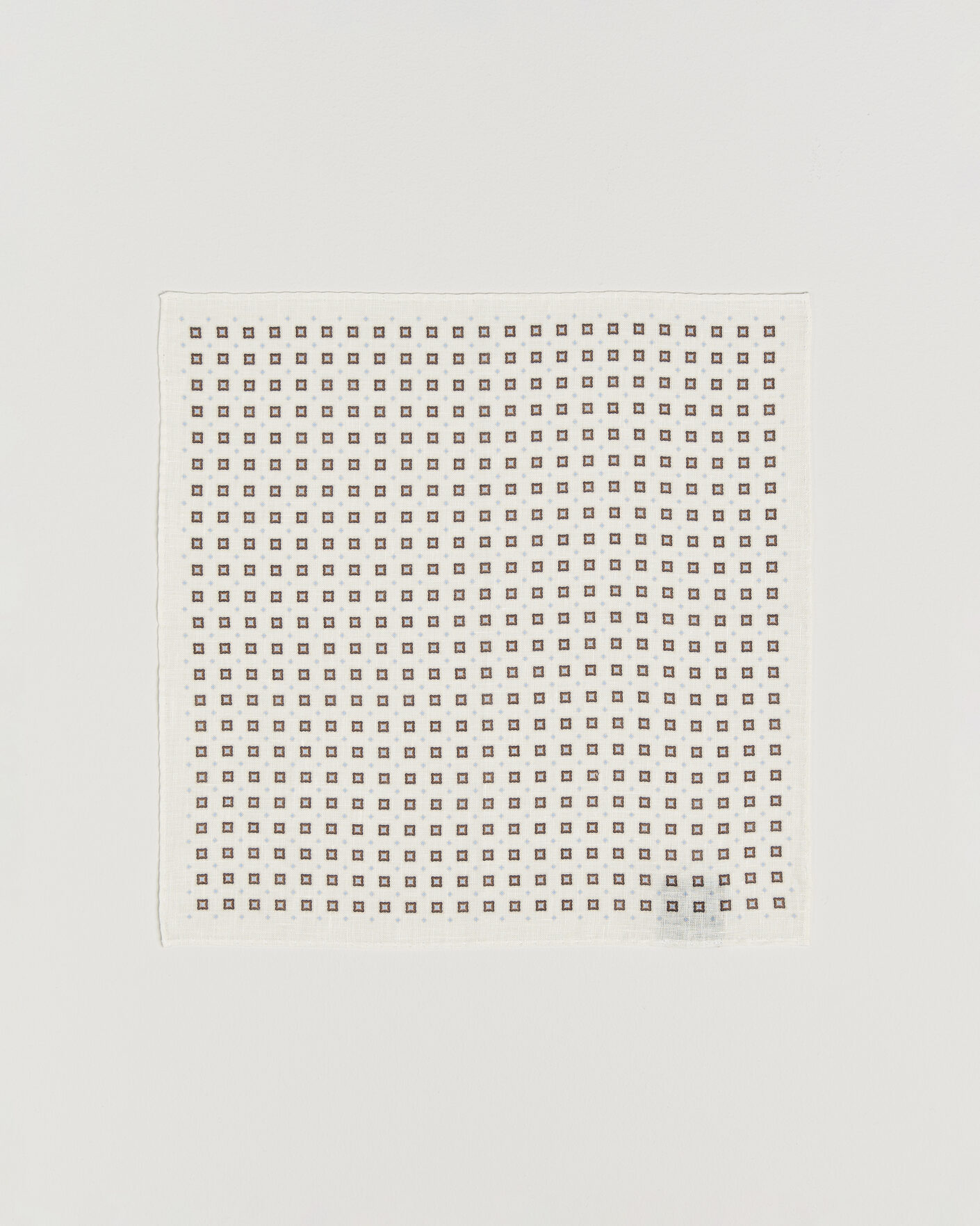 Uomini | Fazzoletti da taschino | Amanda Christensen | Linen Medallion Pocket Square Cream