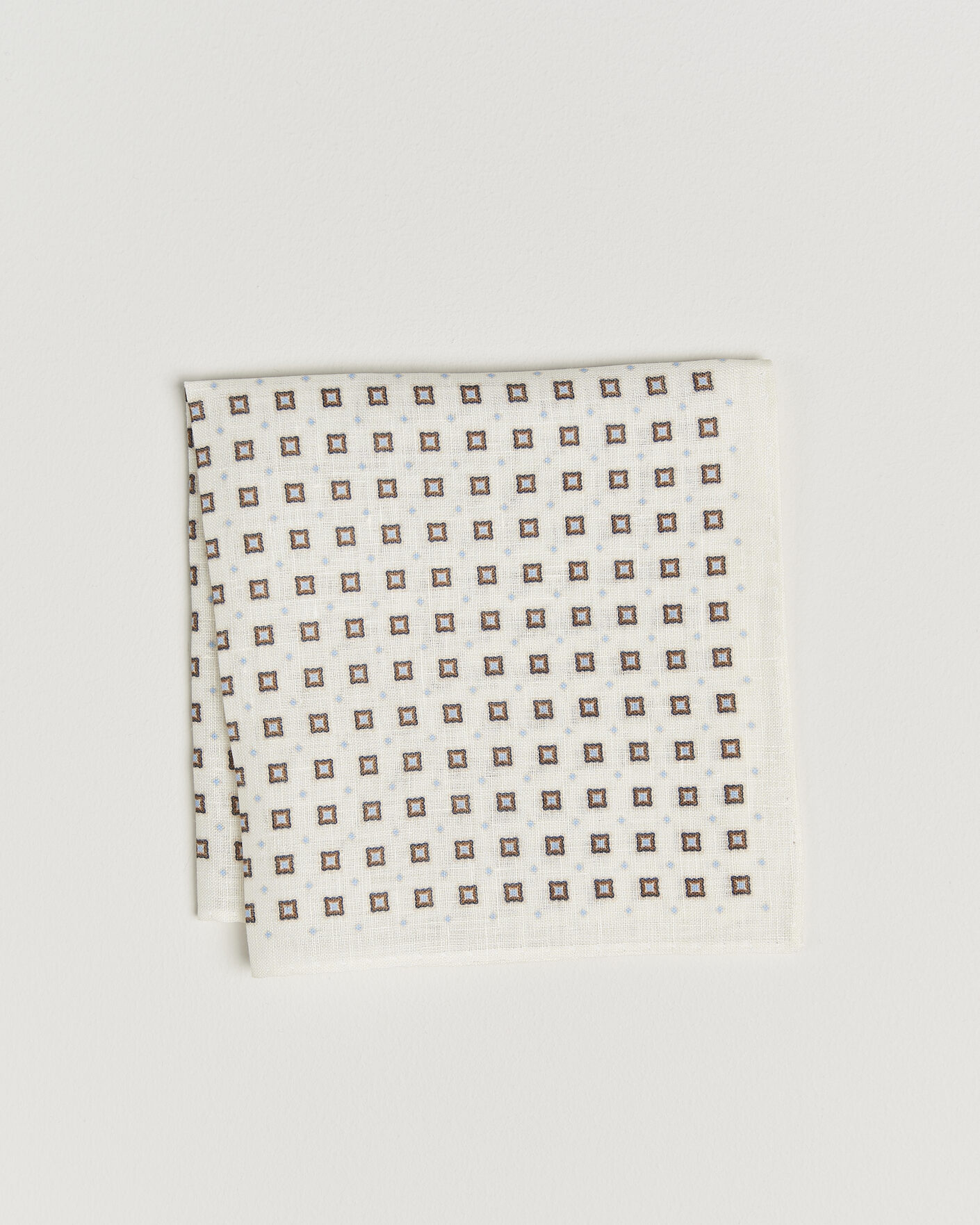 Uomini | Fazzoletti da taschino | Amanda Christensen | Linen Medallion Pocket Square Cream