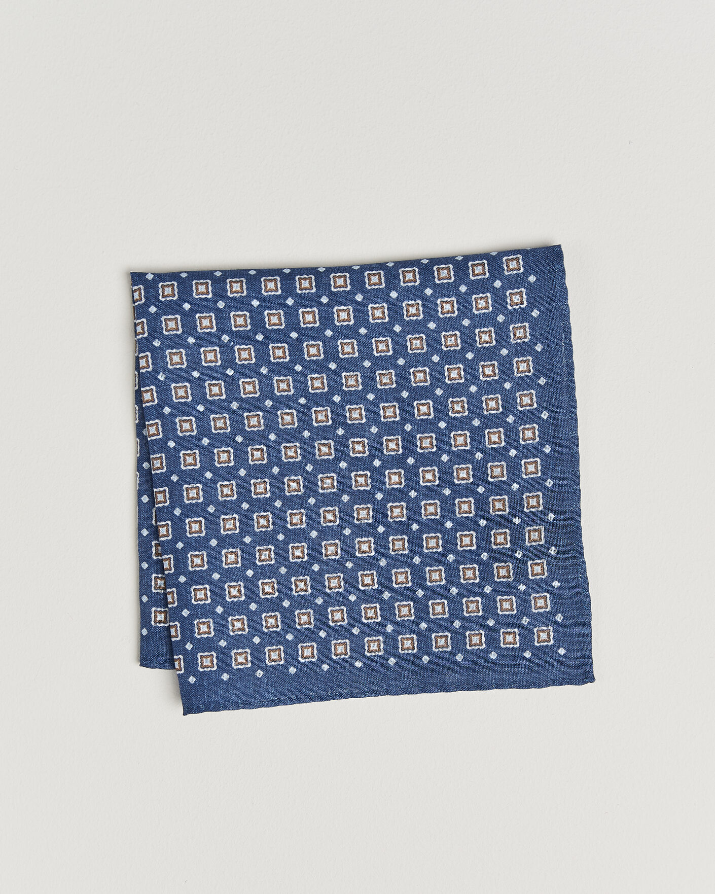 Uomini | Fazzoletti da taschino | Amanda Christensen | Linen Medallion Pocket Square Navy