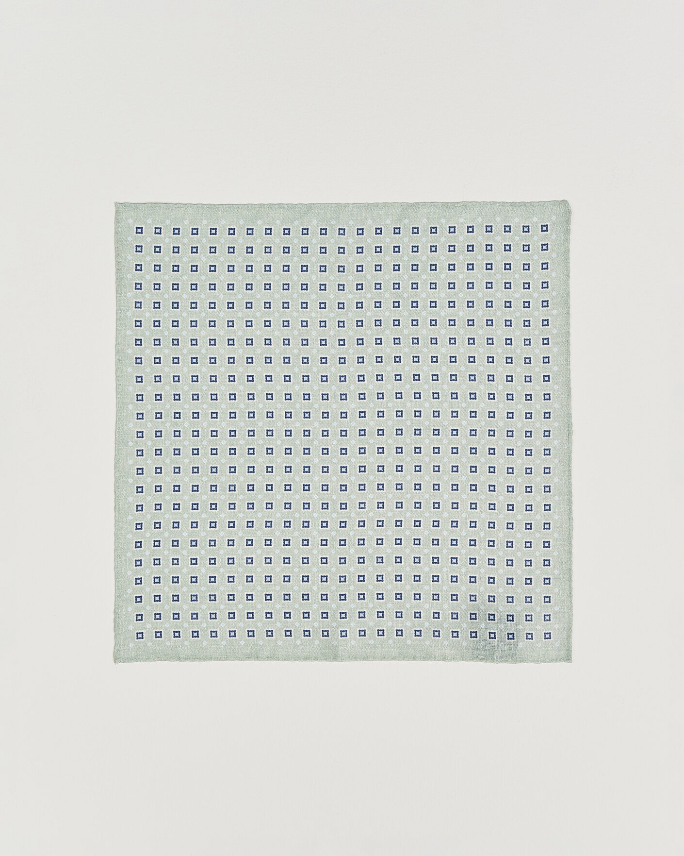 Uomini | Fazzoletti da taschino | Amanda Christensen | Linen Medallion Pocket Square Green