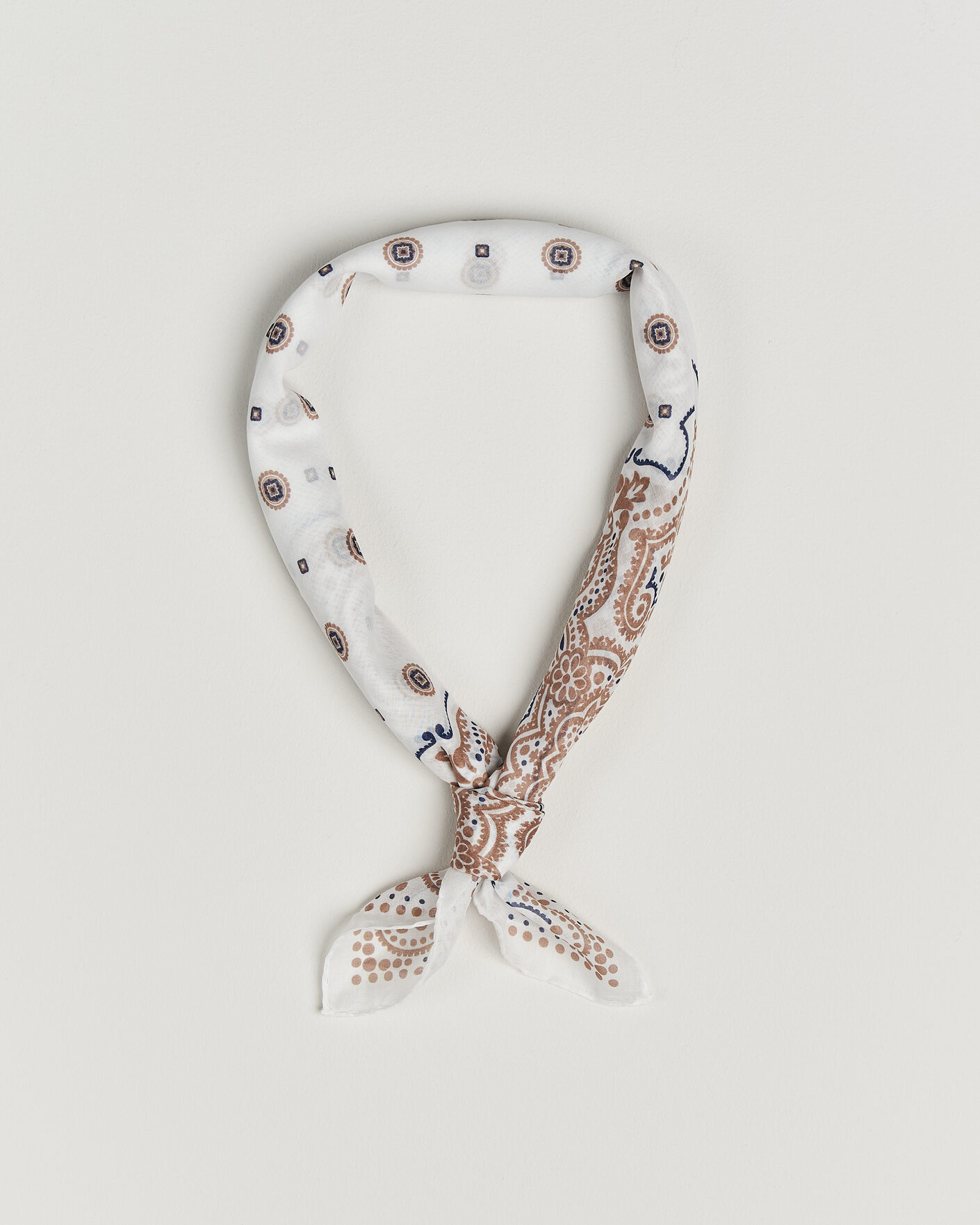 Uomini | Sciarpe | Amanda Christensen | Cotton Voilé Medallion Bandana Cream
