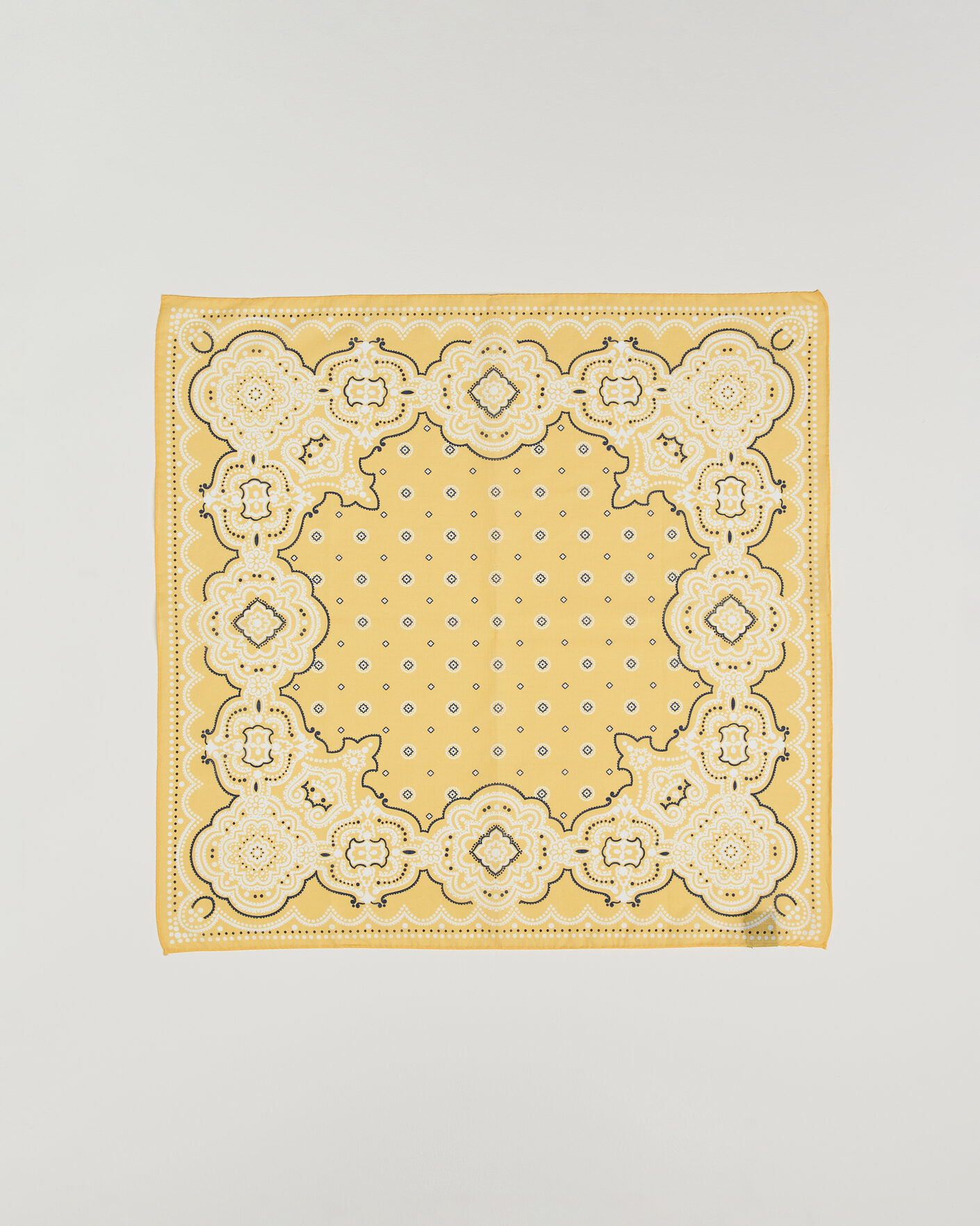 Uomini | Sciarpe | Amanda Christensen | Cotton Voilé Medallion Bandana Yellow
