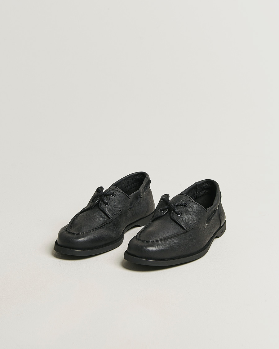 Uomini | Scarpe da barca | John Lobb | Foil Boat Shoes Black Grain