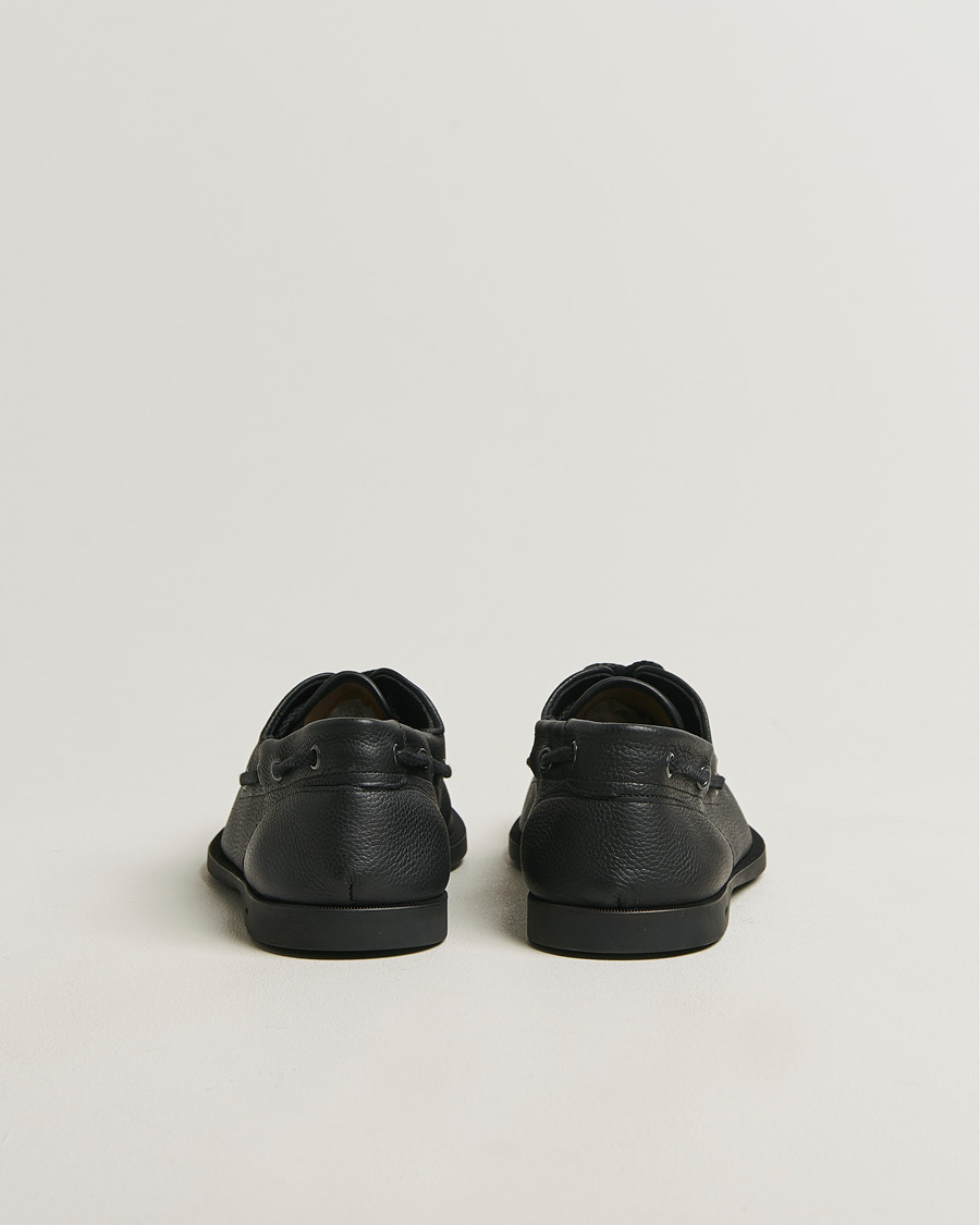Uomini | Scarpe da barca | John Lobb | Foil Boat Shoes Black Grain