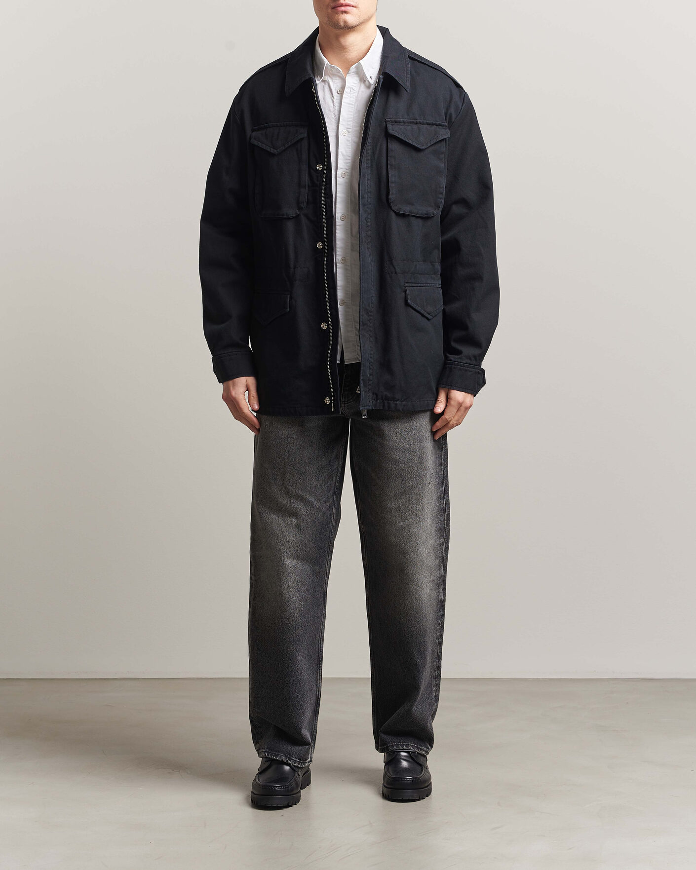 Uomini | Giacche | Filippa K | Cotton Field Jacket Black