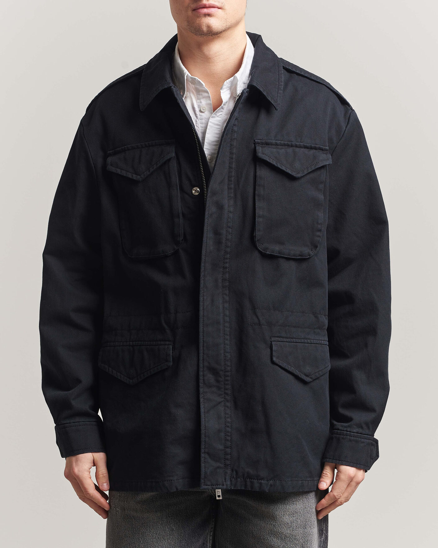 Uomini | Giacche | Filippa K | Cotton Field Jacket Black