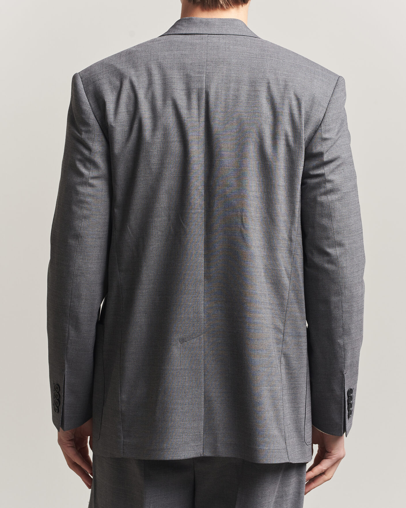 Uomini | Blazers | Filippa K | Michael Wool Pinstriped Double Breasted Blazer Mid Grey