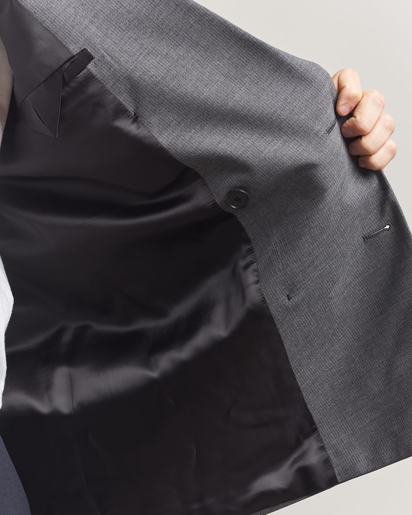 Uomini | Blazers | Filippa K | Michael Wool Pinstriped Double Breasted Blazer Mid Grey