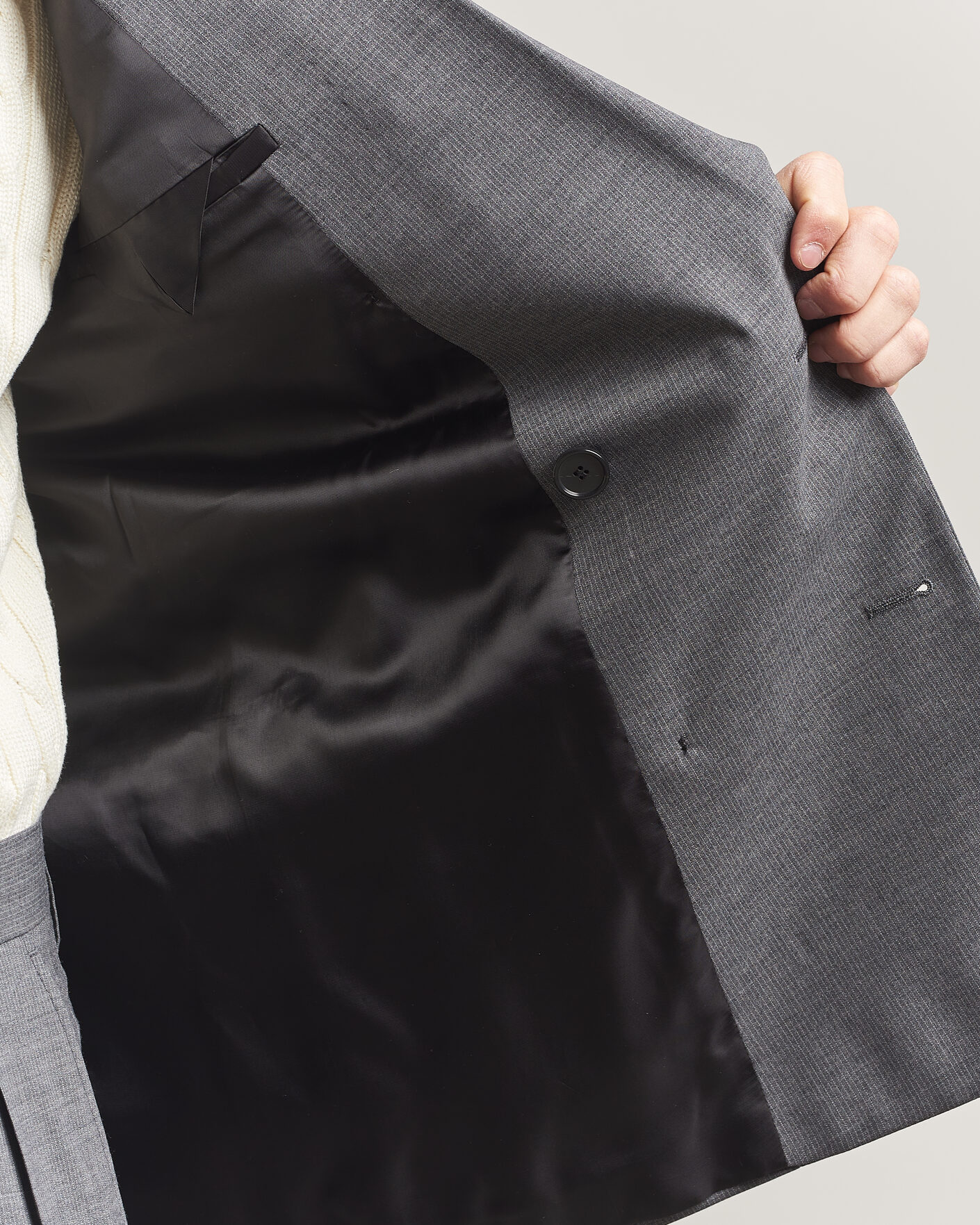 Uomini | Blazers | Filippa K | Michael Wool Pinstriped Double Breasted Blazer Mid Grey