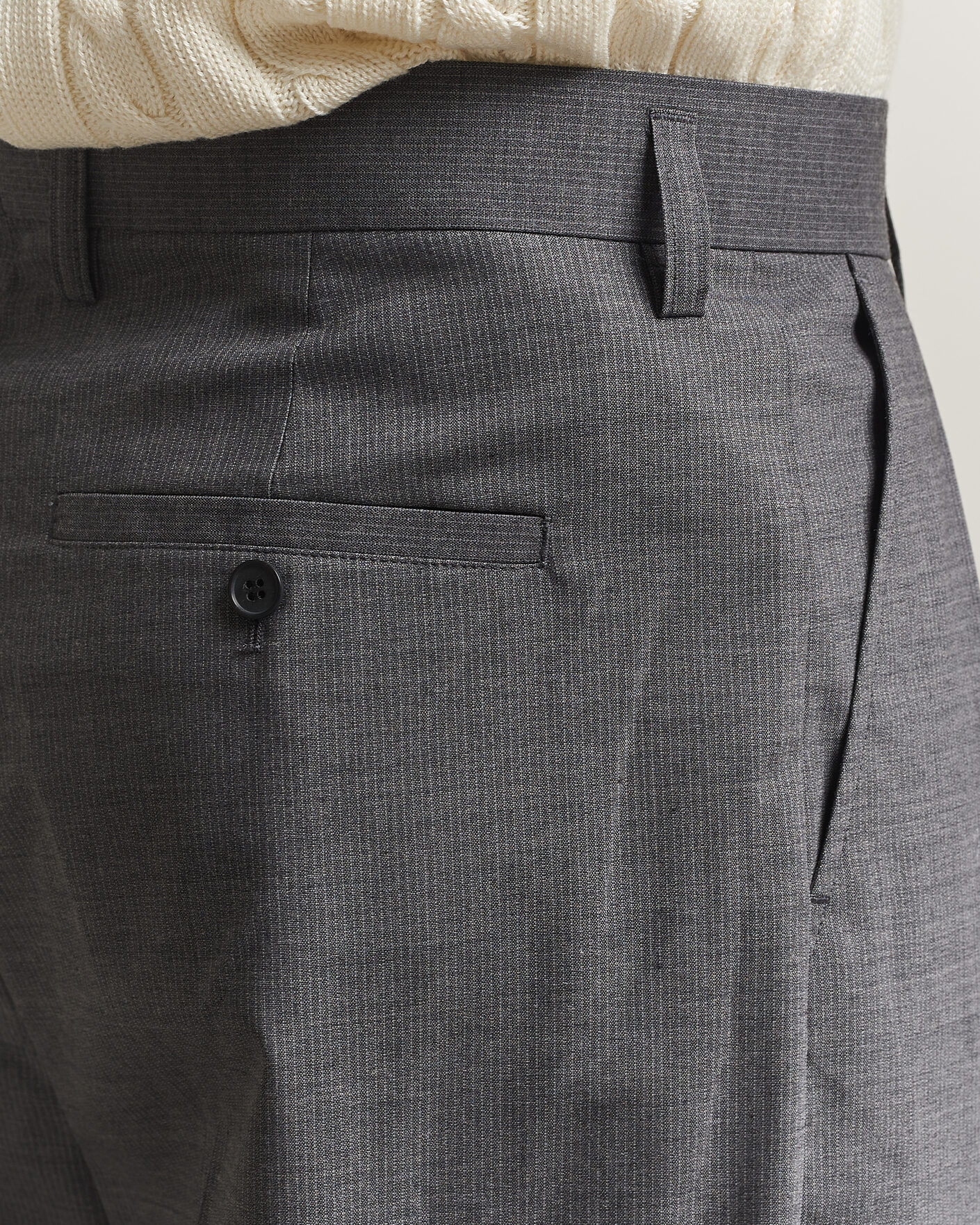 Uomini | Pantaloni | Filippa K | Milo Wide Wool Pinstriped Trousers Mid Grey