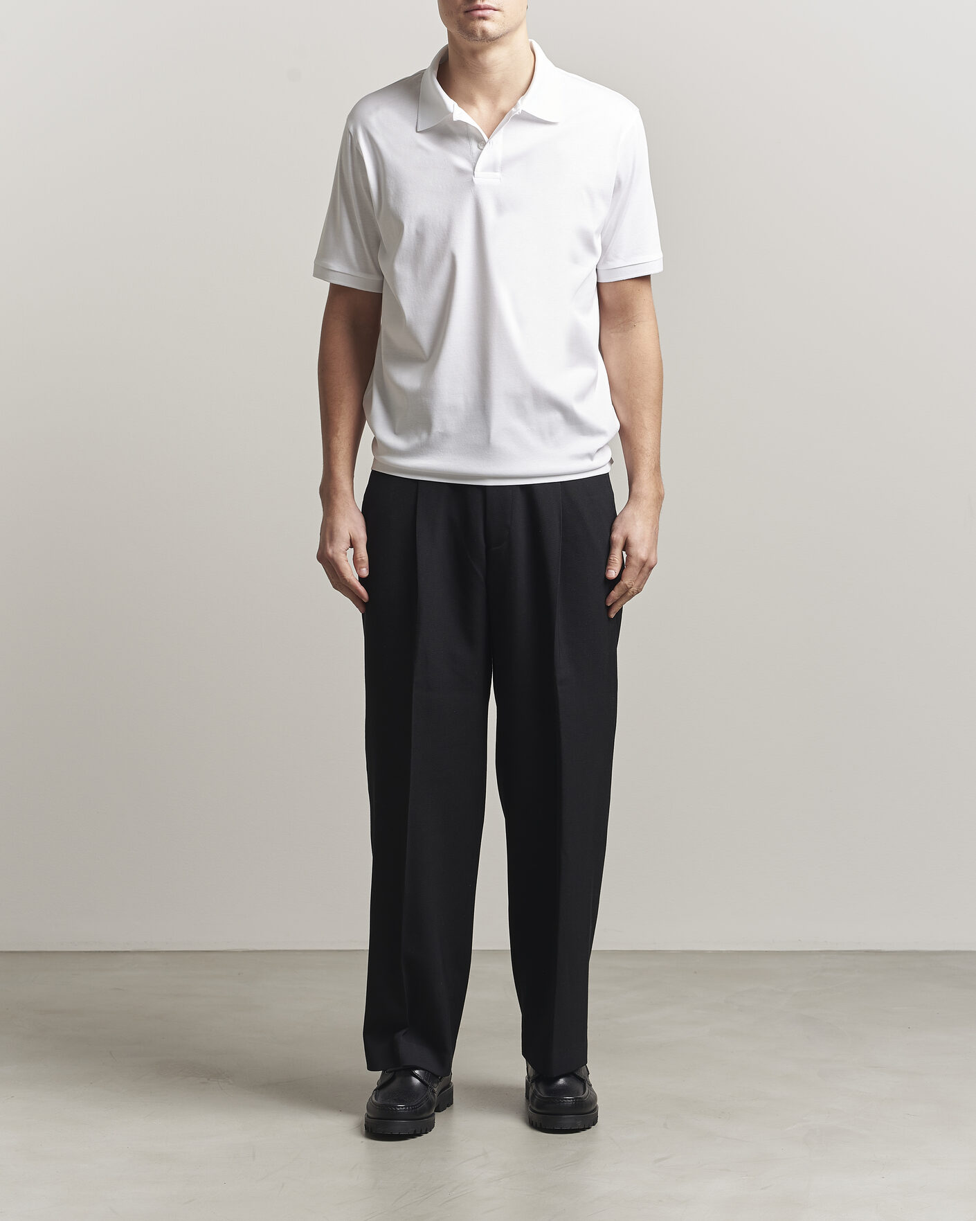 Uomini | Polo | Filippa K | Technical Cotton Polo White