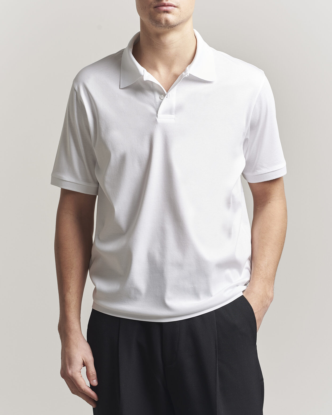 Uomini | Polo | Filippa K | Technical Cotton Polo White