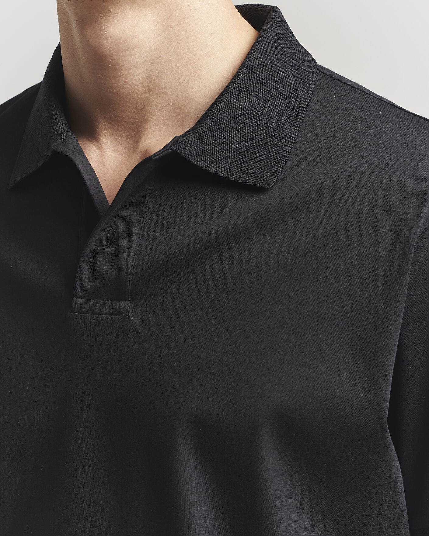 Uomini | Polo | Filippa K | Technical Cotton Polo Black