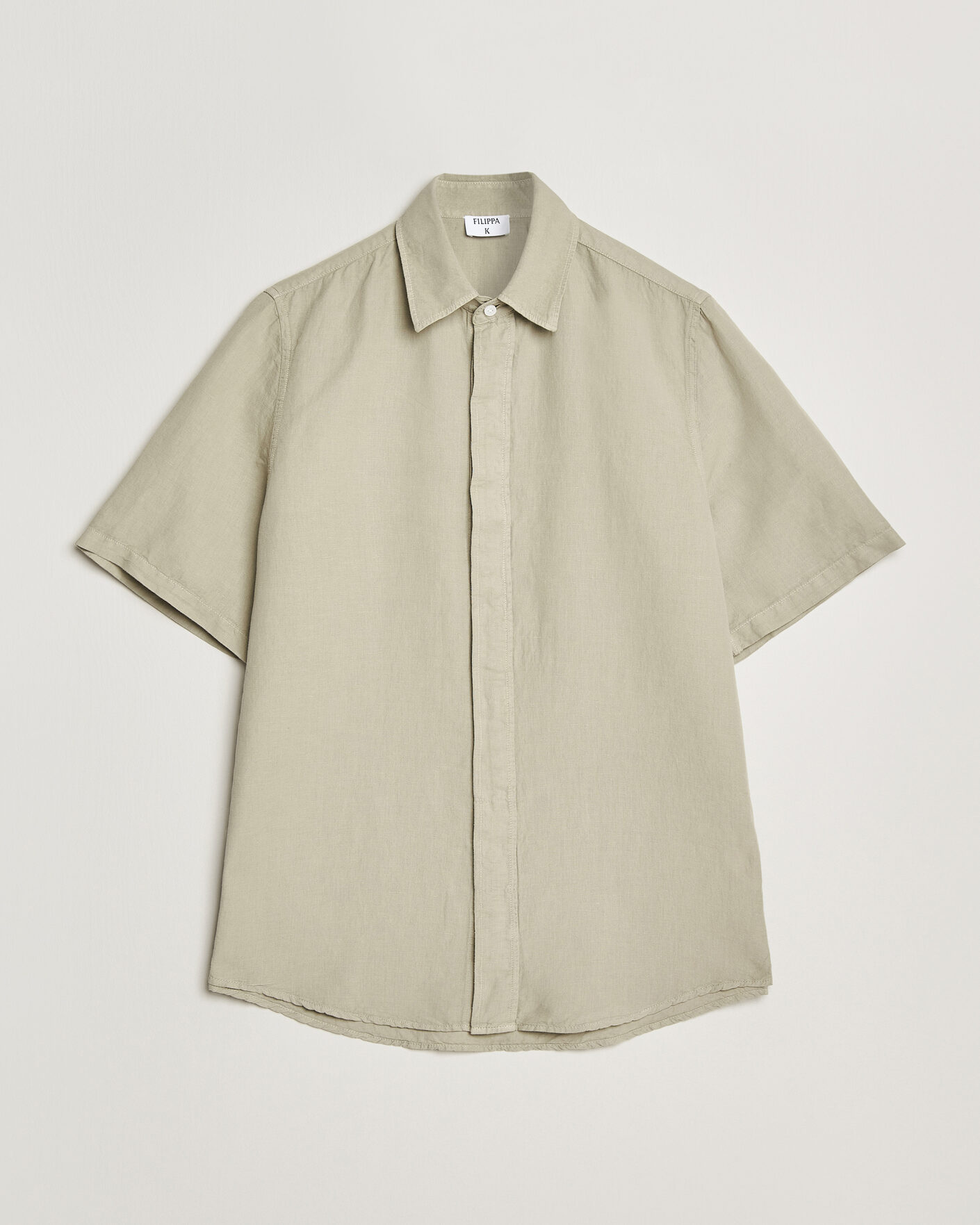 Uomini | Camicie | Filippa K | Cotton/Linen Short Sleeve Shirt Light Green