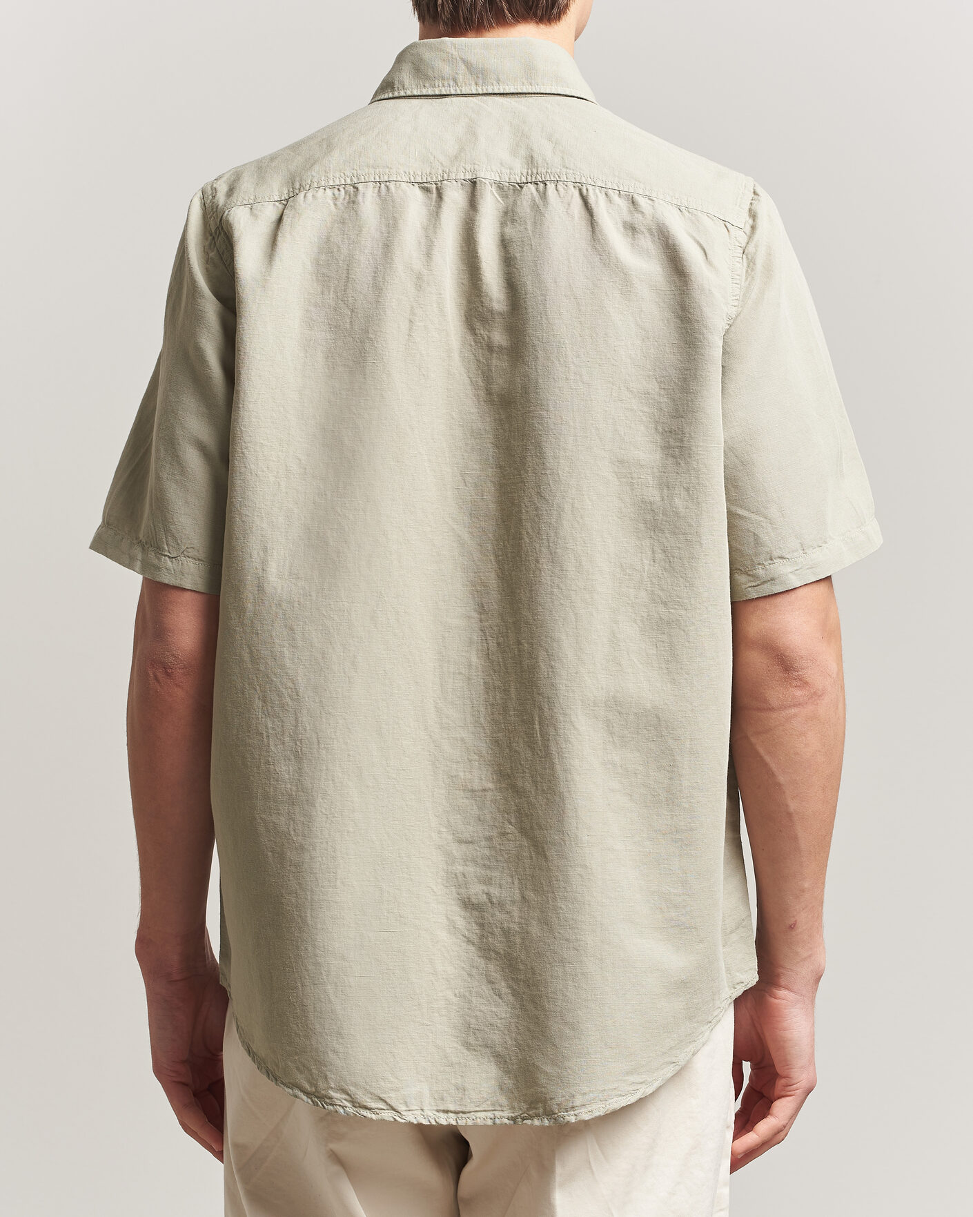 Uomini | Camicie | Filippa K | Cotton/Linen Short Sleeve Shirt Light Green