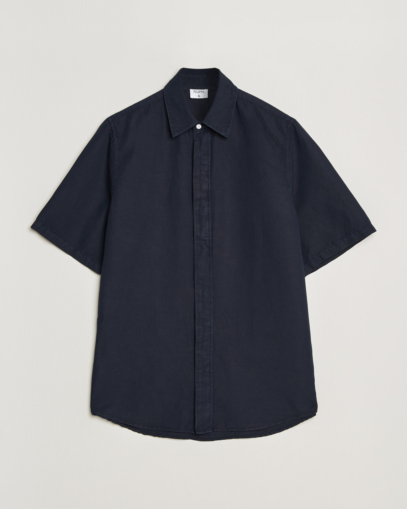 Uomini | Camicie | Filippa K | Cotton/Linen Short Sleeve Shirt Navy