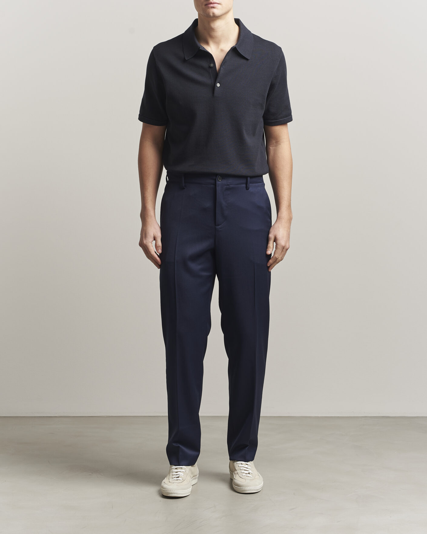 Uomini | Pantaloni | Filippa K | Troy Tailored Drawstring Trousers Ink Navy