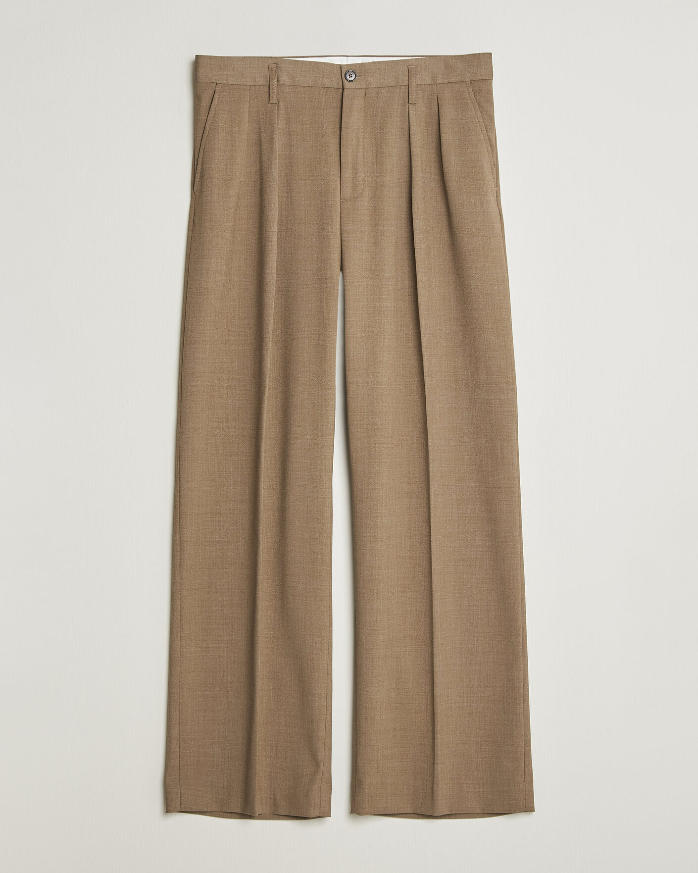 Uomini | Pantaloni | Filippa K | Milo Wide Wool Trousers Light Driftwood
